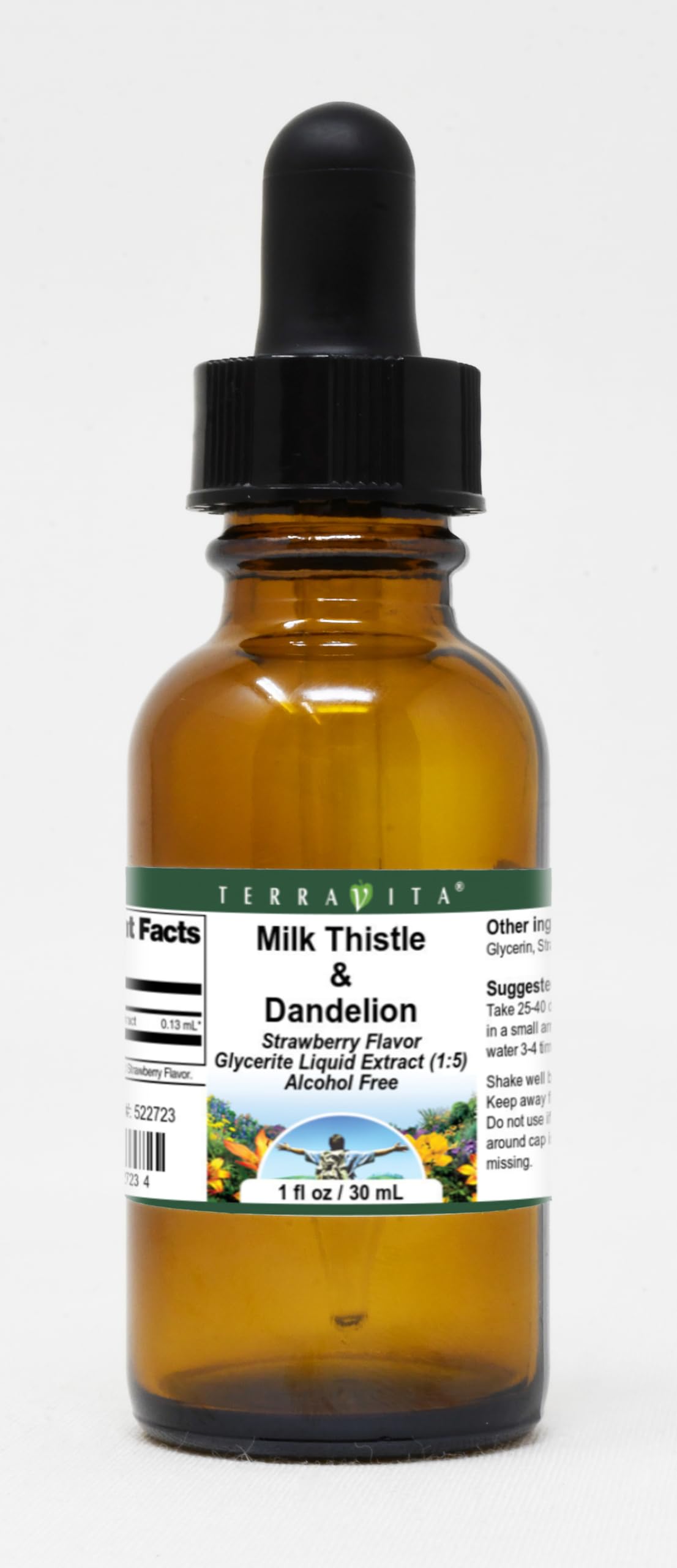 Organic Milk Thistle & Dandelion Root Liquid Extract (1:5) - Strawberry Flavored Herbal Supplement - 1 oz Bottle - Liver Support & Detox - Vegan, Non-GMO, Alcohol-Free - Perfect for Daily Wellness & Detox Routines