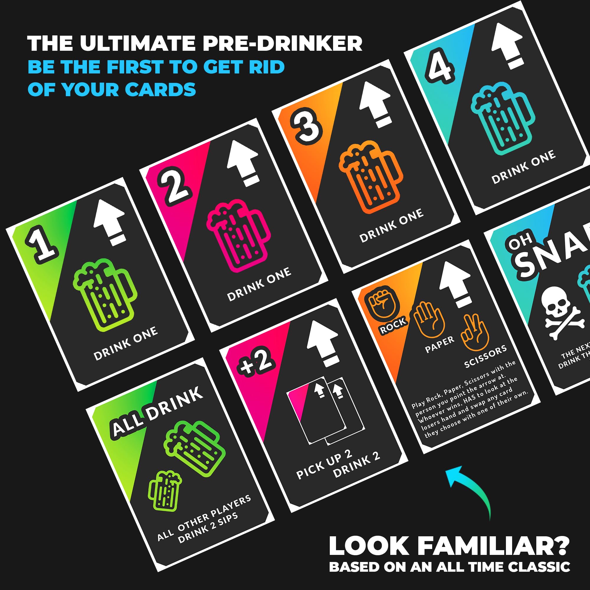 Ultimate Drinking Game for Adults - SNAP Drink Repeat Fun Party Card Game | Hilarious Bachelorette & Bachelor Party Games, College Drinking Games | Perfect for Parties, Game Nights & Social Gatherings