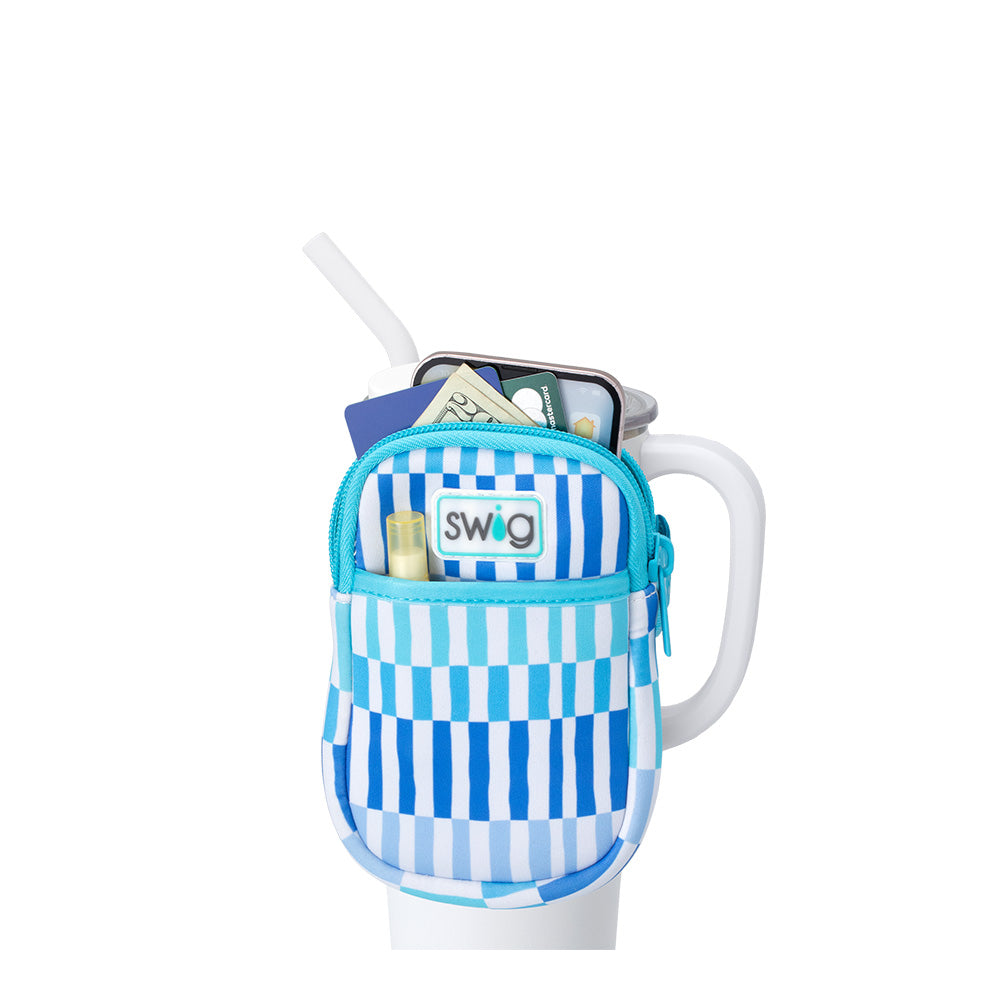 Glacier Stripe Mega Mug Pouch - Large Insulated Coffee Cup Holder for Travel, Office & Camping - Perfect for Hot & Cold Beverages
