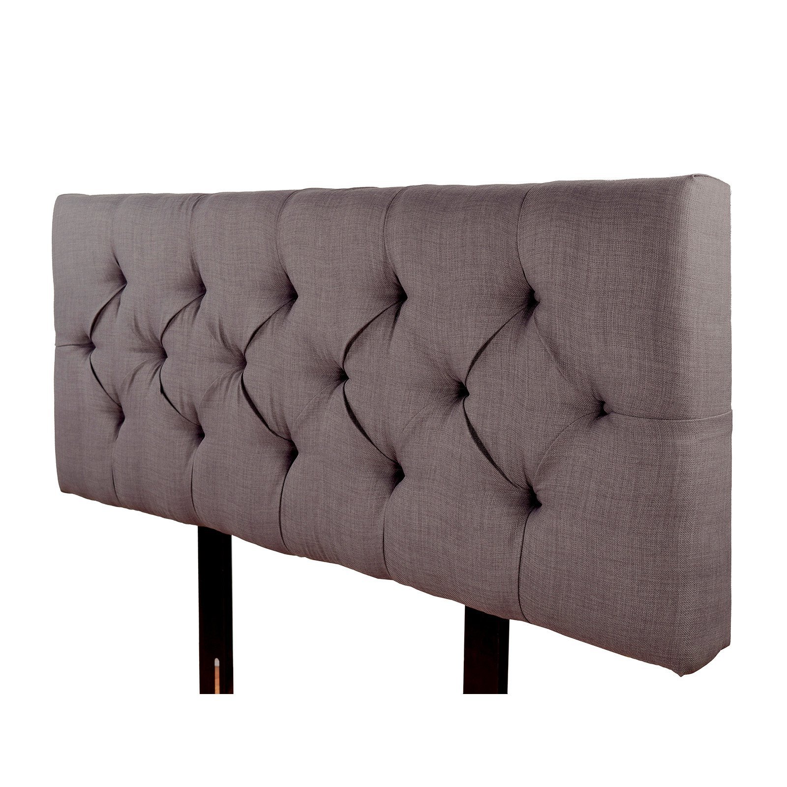 MJL Furniture Designs Jackie Collection Twin Size Headboard - Solid Wood, Padded & Diamond Tufted Upholstery, Khaki (Sachi Series) | Perfect for Bedroom Decor, Guest Rooms & Dorm Furniture