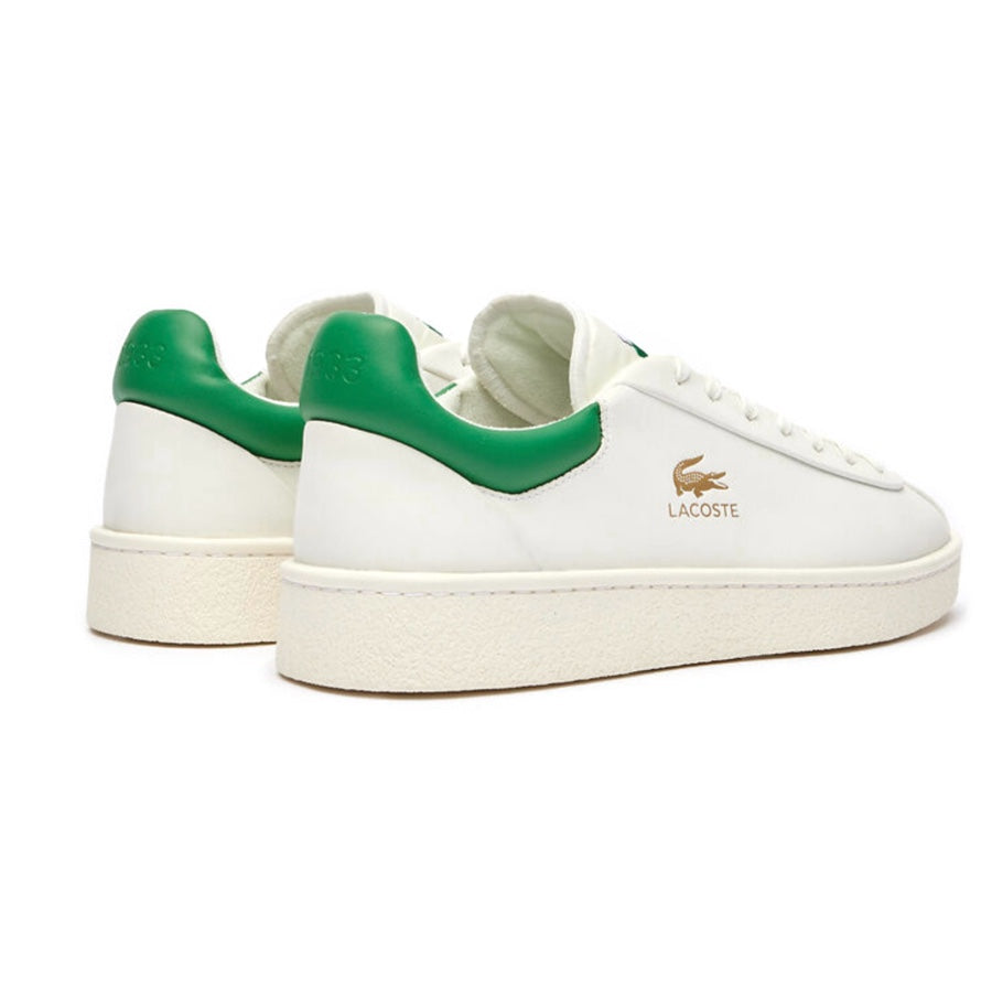 Lacoste Men's Baseshot Sneakers - Off White & Classic Green | Casual & Athletic Shoes for Men | Perfect for Running, Walking & Everyday Wear