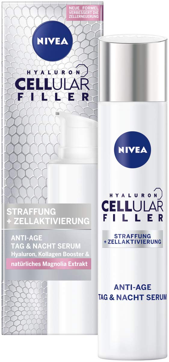 NIVEA Hyaluronic Acid Anti-Aging Face Serum (40ml) - Day & Night Wrinkle Treatment with Magnolia Extract, Firming & Cell Renewal Booster | Perfect for Dry Skin & Fine Lines Reduction