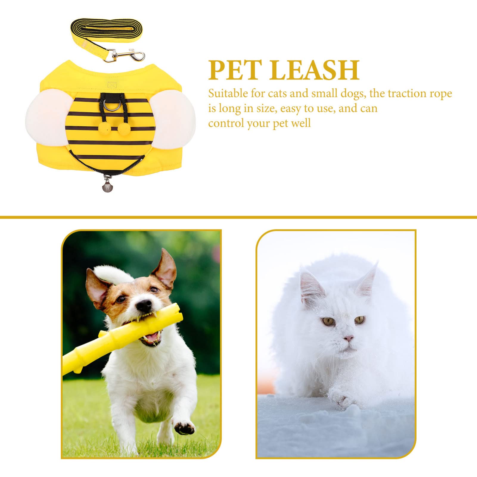 POPETPOP Cat Harness and Leash Set - Adjustable Soft Vest Harness with Durable Leash for Small Cats & Dogs | Perfect for Walking, Training, and Outdoor Adventures