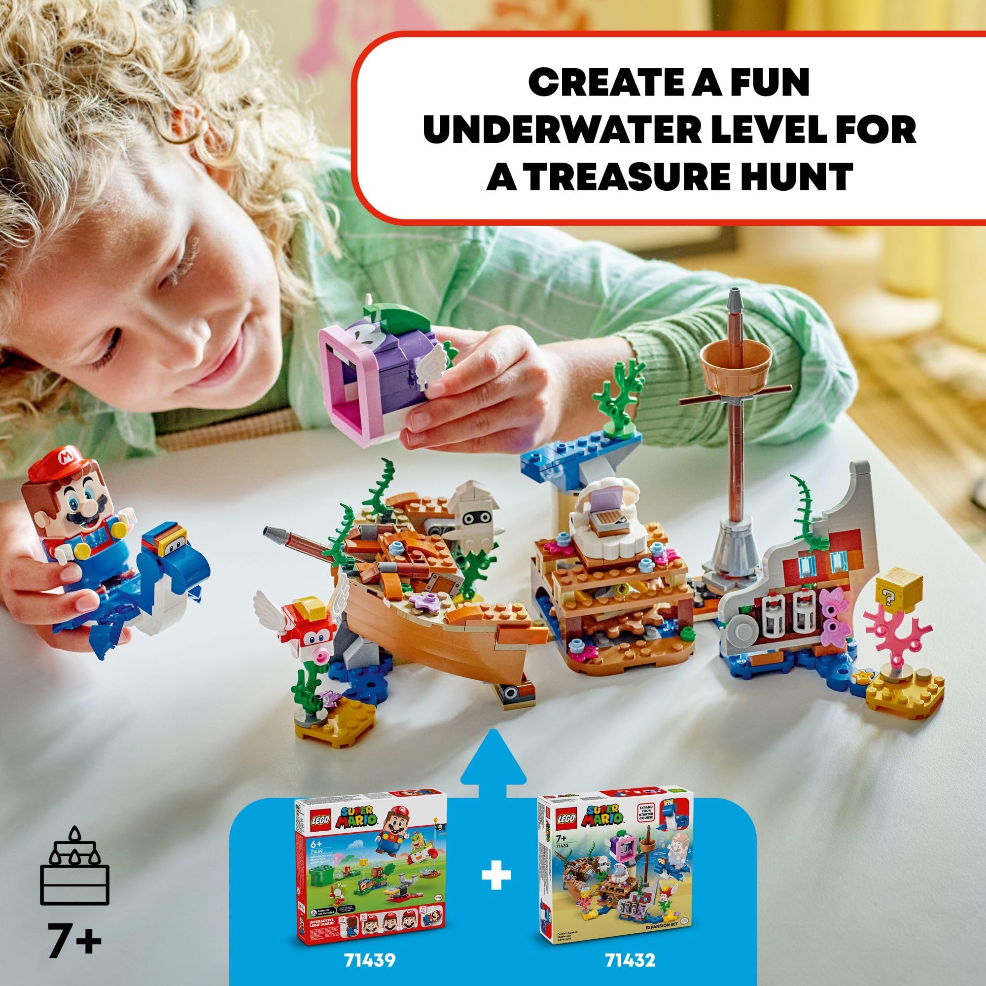 LEGO Super Mario 71432 Dorrie's Sunken Shipwreck Adventure Expansion Set with Cheep Cheep, Cheep Chomp & Blooper Figures - Interactive Building Toy for Kids, Collectible Gift for Boys, Girls & Gamers - Perfect for Creative Play & Mario-Themed Adventures