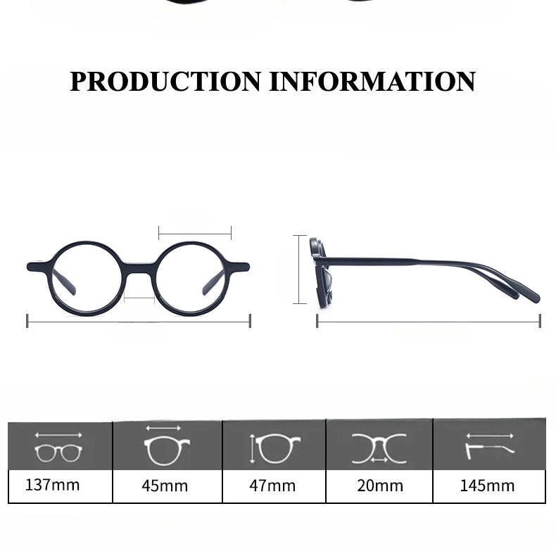 Vintage Retro Frame Plate Glasses 98031 - Classic Eyewear for Reading, Driving & Fashion Accessories