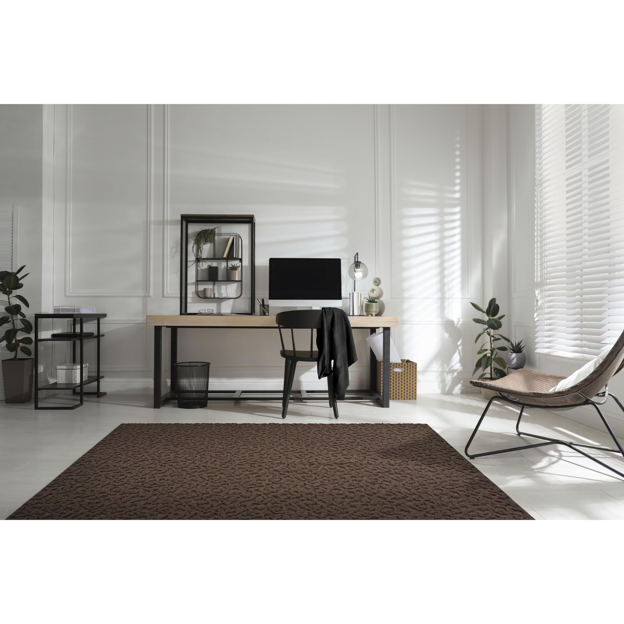 Garland Rug Ivy Area Rug 12x12 Feet Chocolate Brown - Large Non-Slip Living Room Rug for Home Decor, Bedroom, Dining Room, Office
