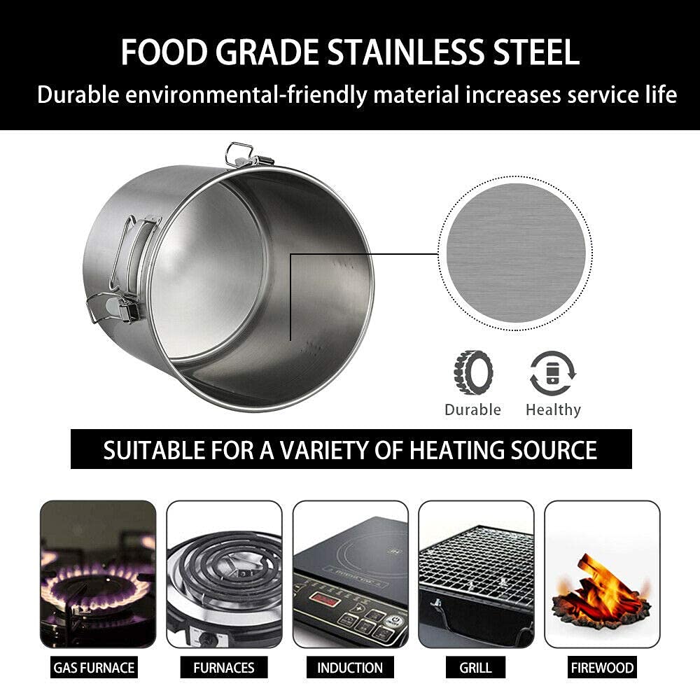 YUEWO 2-Pot 2 Gallon/10L Stainless Steel Alcohol Distiller Kit - Home Brewing Equipment for Whisky, Brandy, Vodka & Distilled Water | Perfect for DIY Moonshine, Craft Spirits & Home Bar Use (Silver)