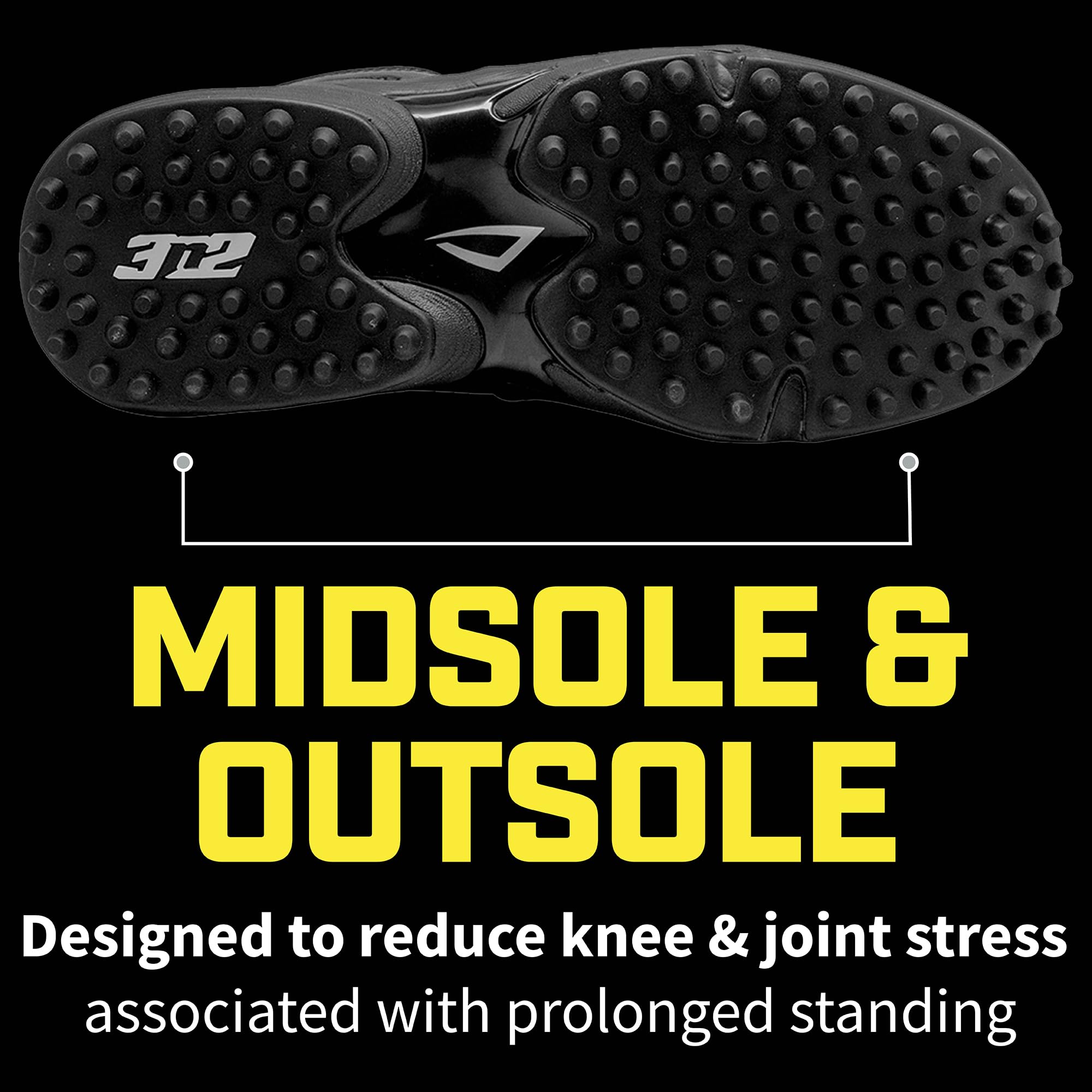 3N2 Reaction Lo Men's Baseball Umpire Field Shoe - Lightweight Leather Umpire Shoes for Softball & Baseball Officials - Black - Perfect for Games, Training & Professional Umpiring