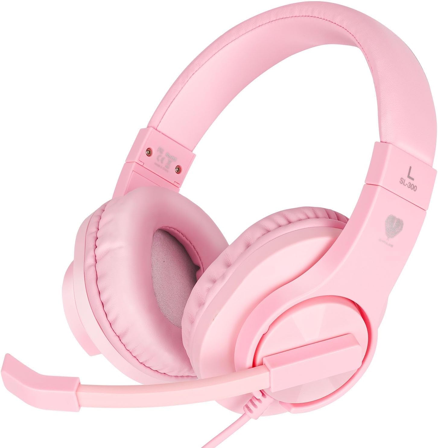 DIWUER Wireless Gaming Headset for Xbox One, PS4, PS5, Nintendo Switch - Noise Cancelling Over-Ear Headphones with Mic, Bass Surround Sound - Compatible with PC, Laptop, Smartphones (Pink) - Perfect for Gaming, Streaming & Online Meetings