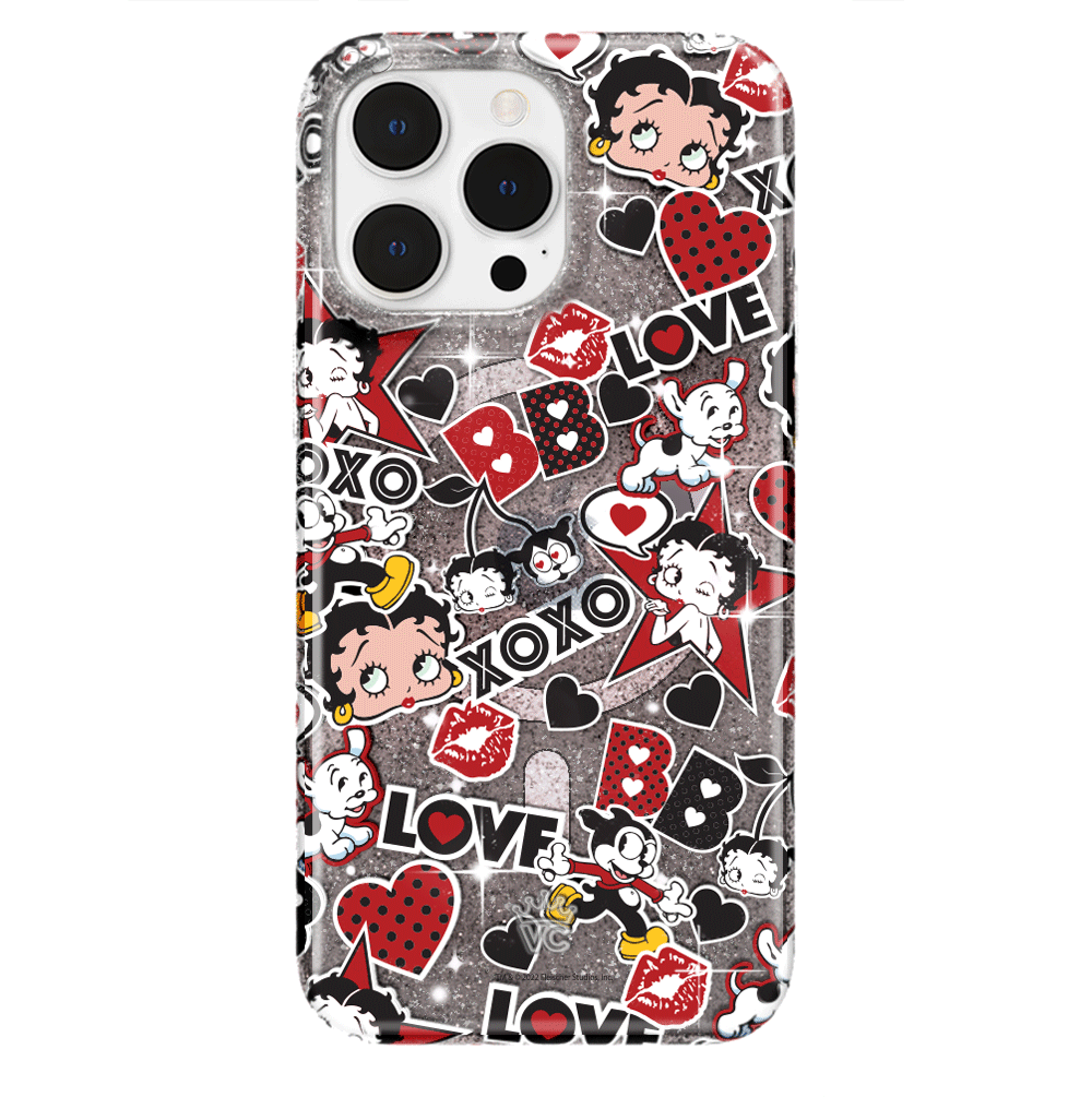 Betty Boop Glitter iPhone Case - Stylish & Protective Phone Cover for iPhone 13/14/15 Pro Max, Sparkly Fashion Accessory - Perfect for Parties, Daily Use & Gift Giving