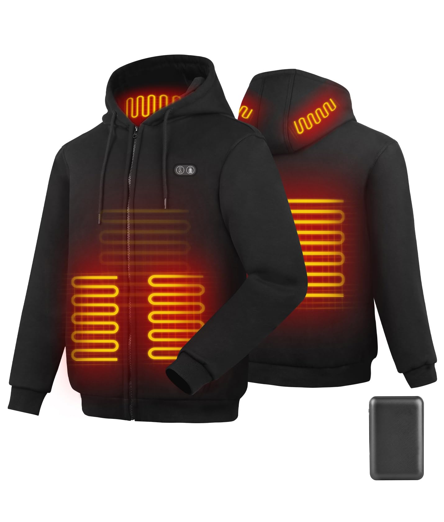 Rechargeable Heated Hoodie with Battery Pack - Electric Warming Hooded Sweatshirt for Men & Women - Perfect for Outdoor Activities, Winter Sports & Cold Weather Commutes