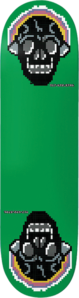 Call Me 917 Green Skull Skateboard Deck 8.0 - Premium Slick Deck Only for Street Skating & Tricks | Perfect for Beginners & Pro Skaters