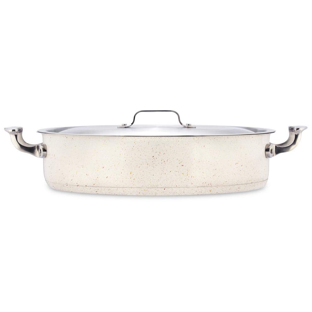 Bon Chef HOTSTONE 9 QT. Induction Cookware Set with Lid - Durable Stoneware Pot for Cooking, Baking & Serving - Perfect for Soups, Stews, Casseroles & Family Meals