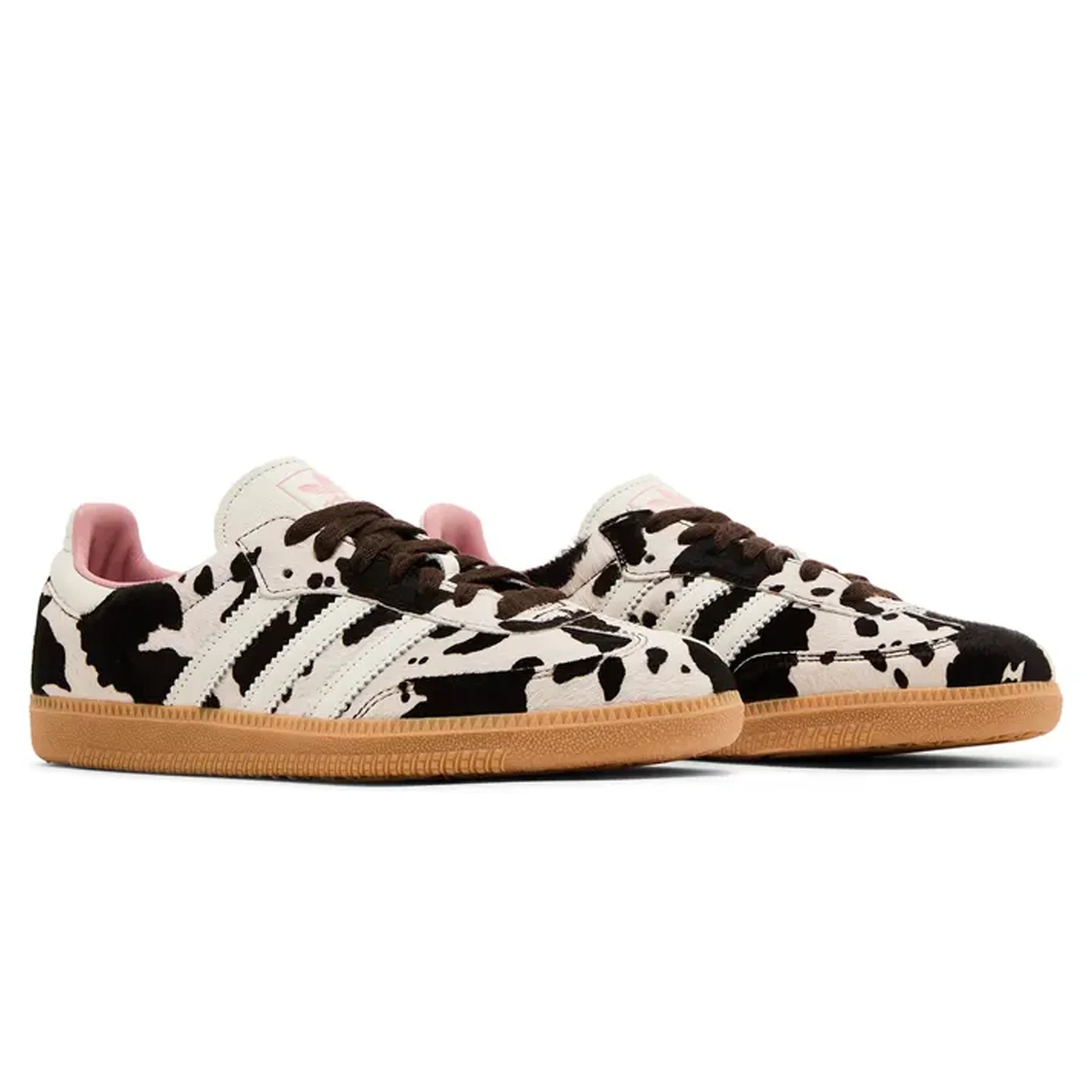 Adidas Samba OG Women's Cow Print Sneakers - Classic White & Black Leather Shoes for Casual Wear, Street Style & Everyday Fashion