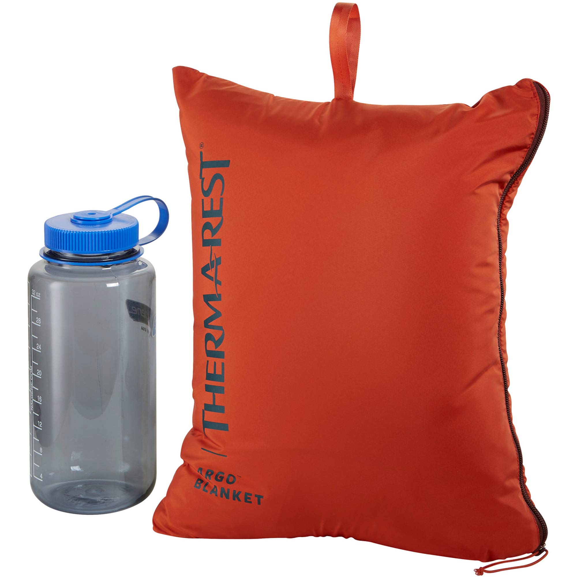 Therm-a-Rest Argo Insulated Camping Blanket - Lightweight & Water-Resistant for Backpacking, Hiking & Outdoor Adventures (Tomato Red) - Perfect for Picnics, Beach Trips & Emergency Survival Kits