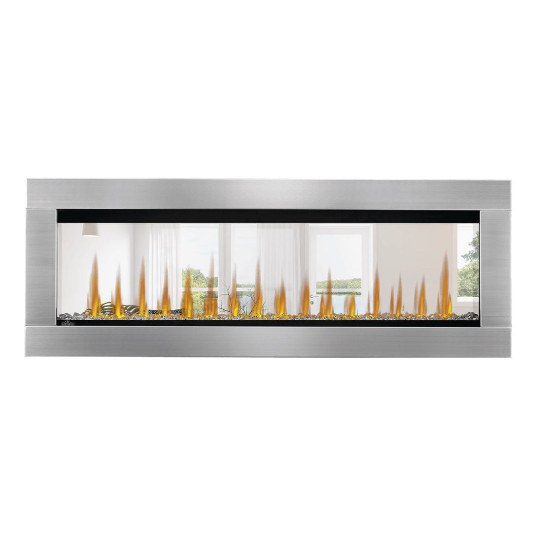 Napoleon Clearion Elite 50-Inch See-Through Electric Fireplace - Modern Indoor Heating Solution for Living Room, Bedroom & Office