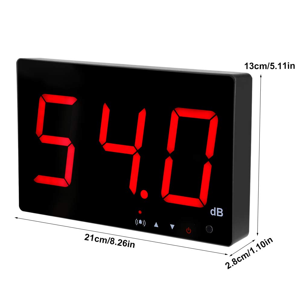 9.6 Inch LCD Digital Sound Level Meter - 30-130dB Noise Tester with Alarm Function, USB Powered, Wall Mountable - Perfect for Home, Office, Factory Noise Monitoring & Industrial Safety Compliance
