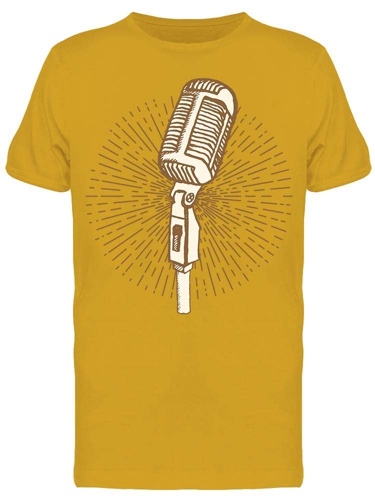 Vintage Style Microphone Graphic T-Shirt for Men - Casual & Retro Music Lovers Tee - Perfect for Concerts, Karaoke Nights & Rock Band Fans