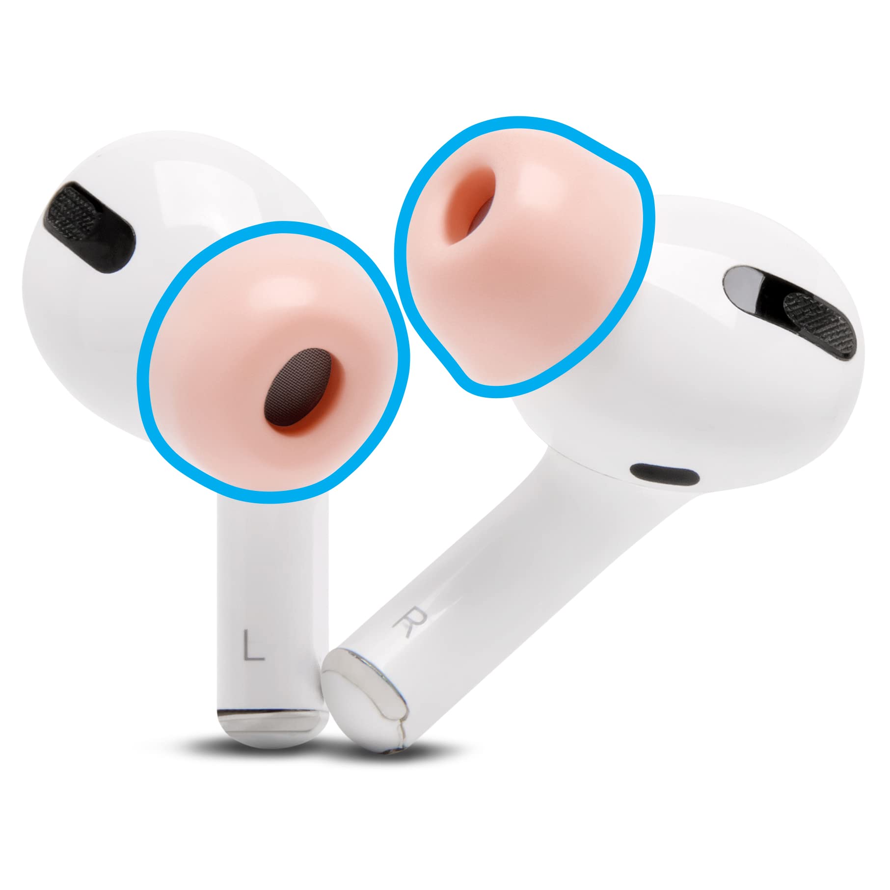 Upgraded Memory Foam Ear Tips for AirPods Pro - Enhanced Comfort & Noise Isolation | Perfect Fit for Charging Case | Soft Pink | Ideal for Workouts, Travel & Daily Use by Wicked Cushions