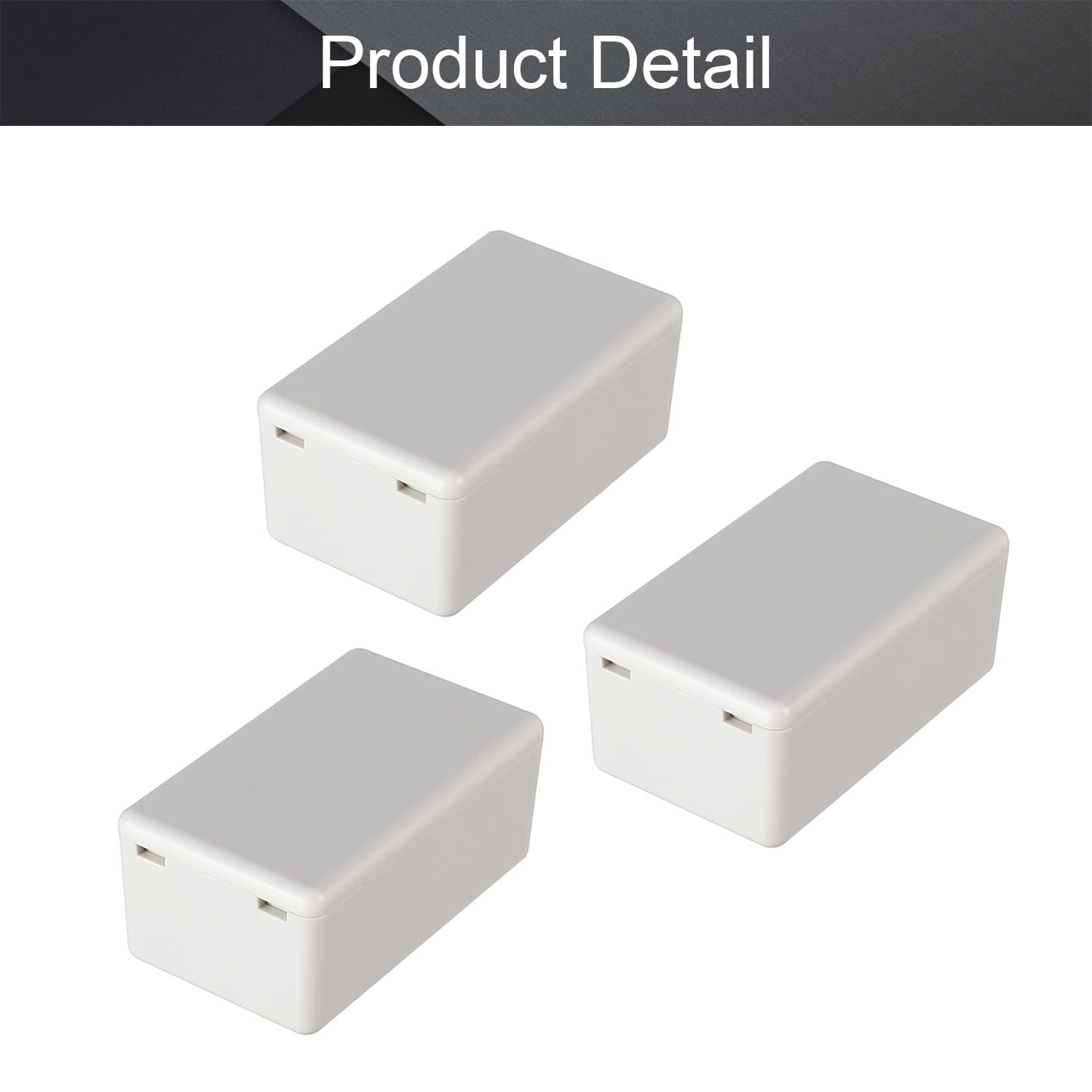 Fielect 3Pcs ABS Plastic Junction Box - Waterproof Electronic Project Enclosure Case (2.36