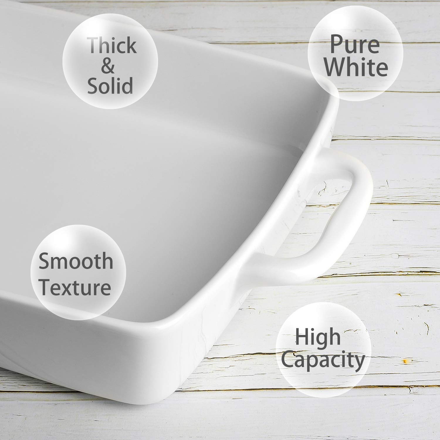 Premium Heavy Duty Ceramic Baking Pan - 3.6 Quart Rectangular Oven Dish for Cakes, Lasagna & Banquets | Non-Stick Bakeware for Home & Commercial Kitchens | Perfect for Baking, Roasting & Meal Prep
