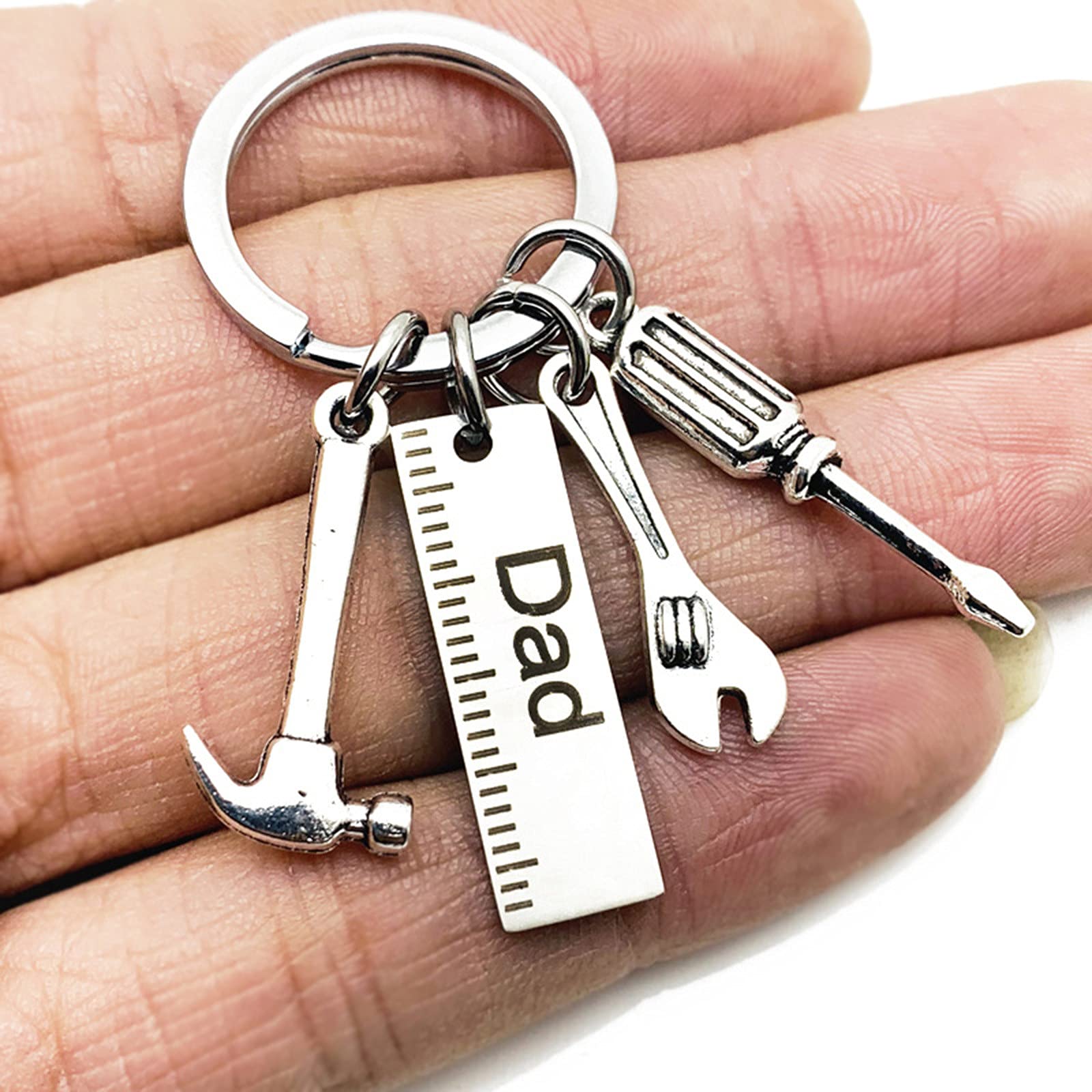 Bar Mace Lanyard - Heavy Duty Personal Protection Alarm Keychain with Multi-Tool Features (Ruler, Hammer, Wrench, Screwdriver) - Perfect Safety Gift for Men, Dad, Father's Day - Silver One Size - Ideal for Outdoor Activities, Camping, Hiking & Emergency Situations