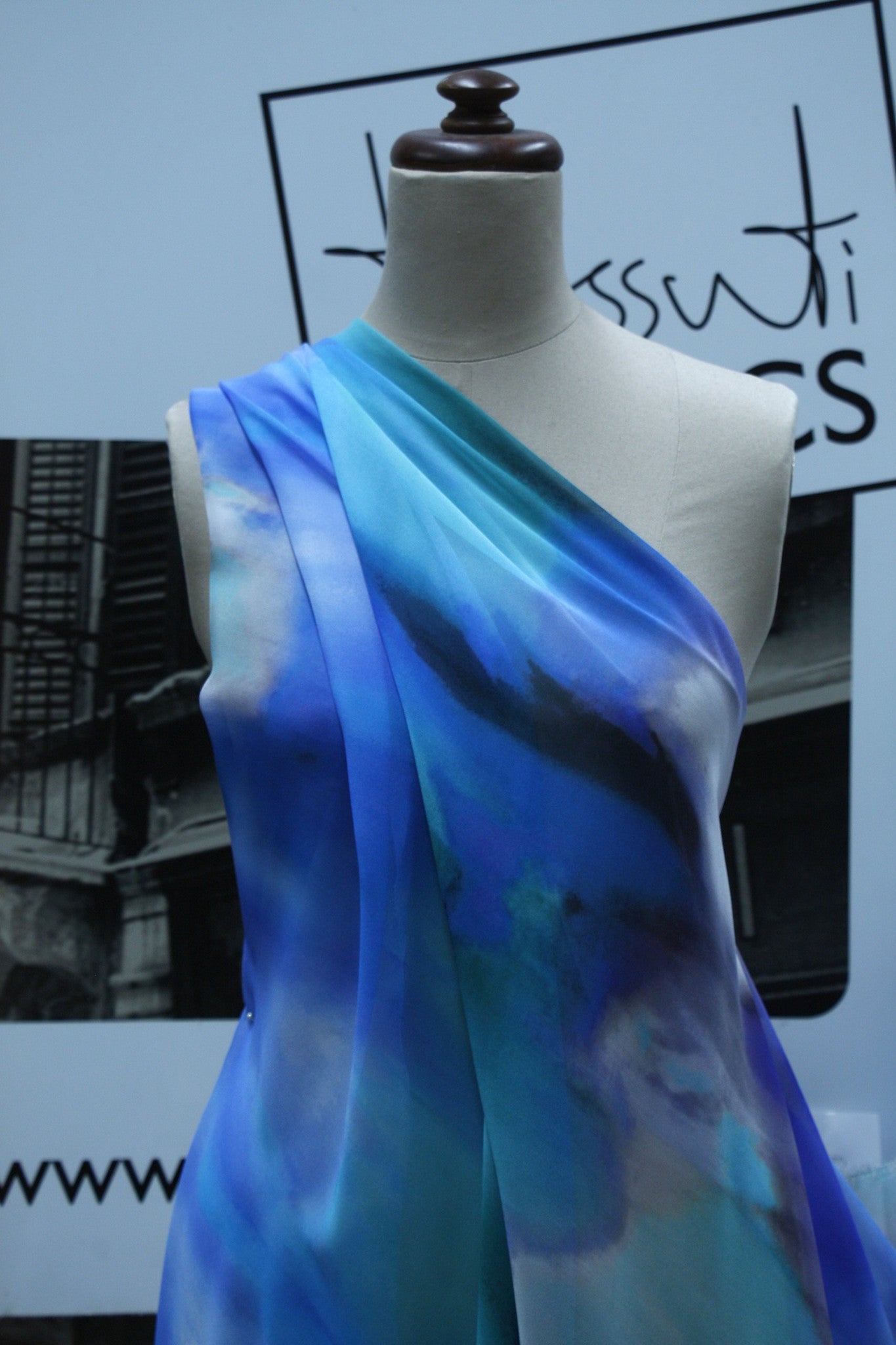 Blu Mare Chiffon Fabric - Lightweight Flowy Sheer Material for Dresses, Scarves & Home Decor | Perfect for Summer Fashion & DIY Sewing Projects