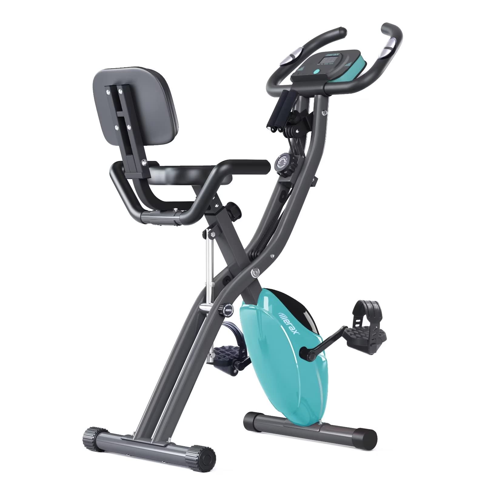 Merax Foldable Exercise Bike - 3-in-1 Magnetic Stationary Bike with 16-Level Resistance, 300LB Capacity for Home Workout | Indoor Cycling Fitness Equipment for Cardio Training & Weight Loss