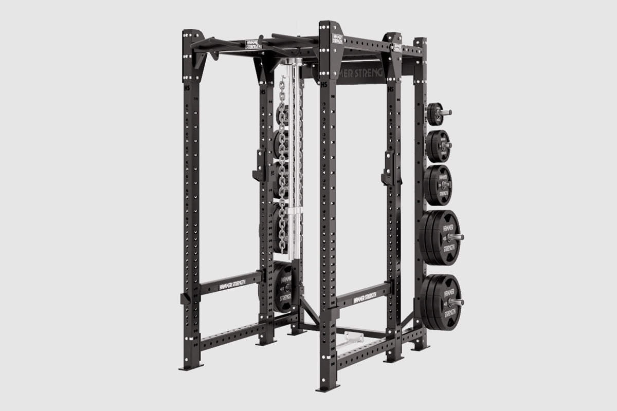Hammer Strength HD Elite ID Power Rack - Heavy Duty Home Gym Equipment for Strength Training & Weightlifting | Perfect for Garage Gym, CrossFit & Powerlifting Workouts