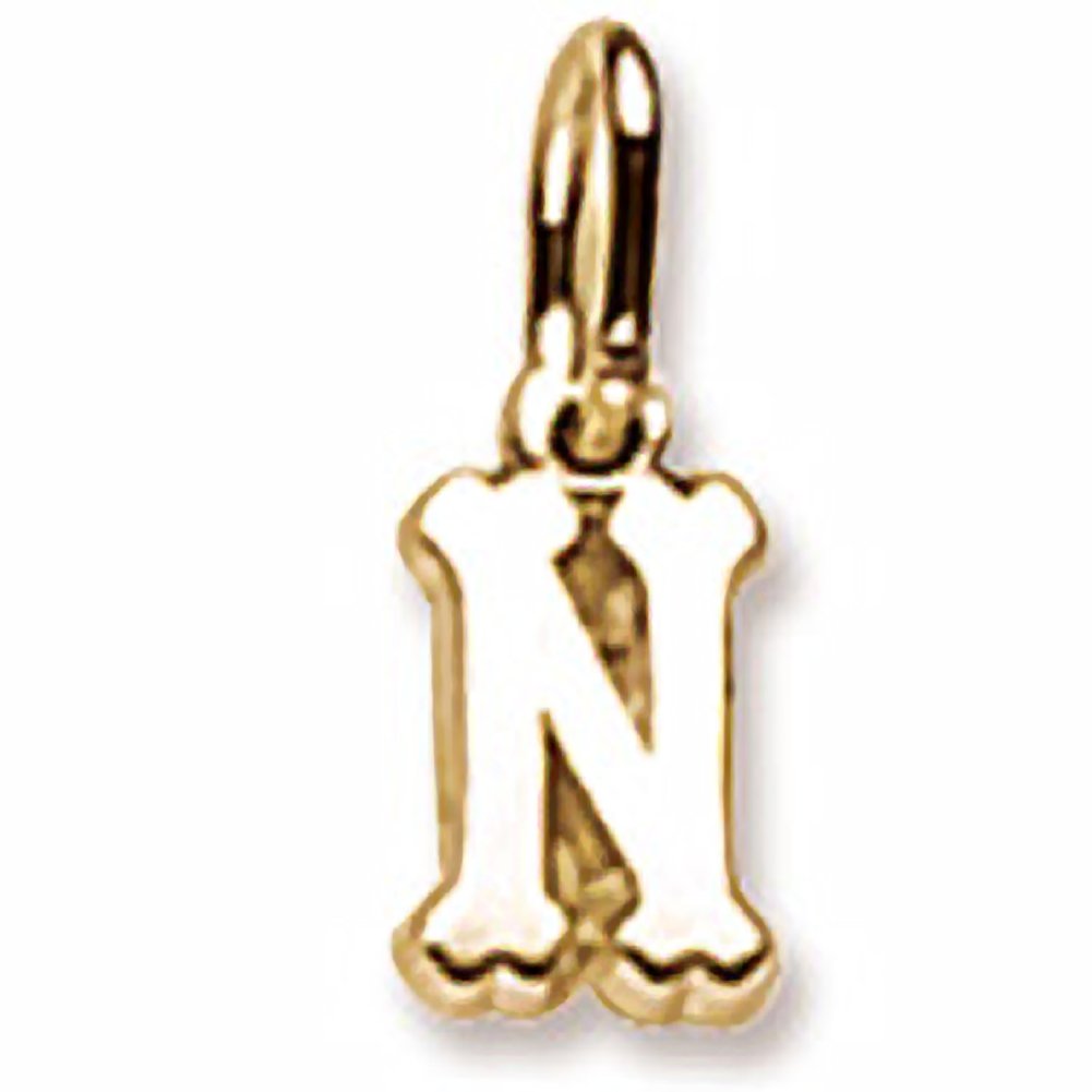 Initial N Charm - Sterling Silver Personalized Letter Pendant for Necklaces & Bracelets - Perfect for Gifts, Birthdays, Anniversaries and Everyday Jewelry