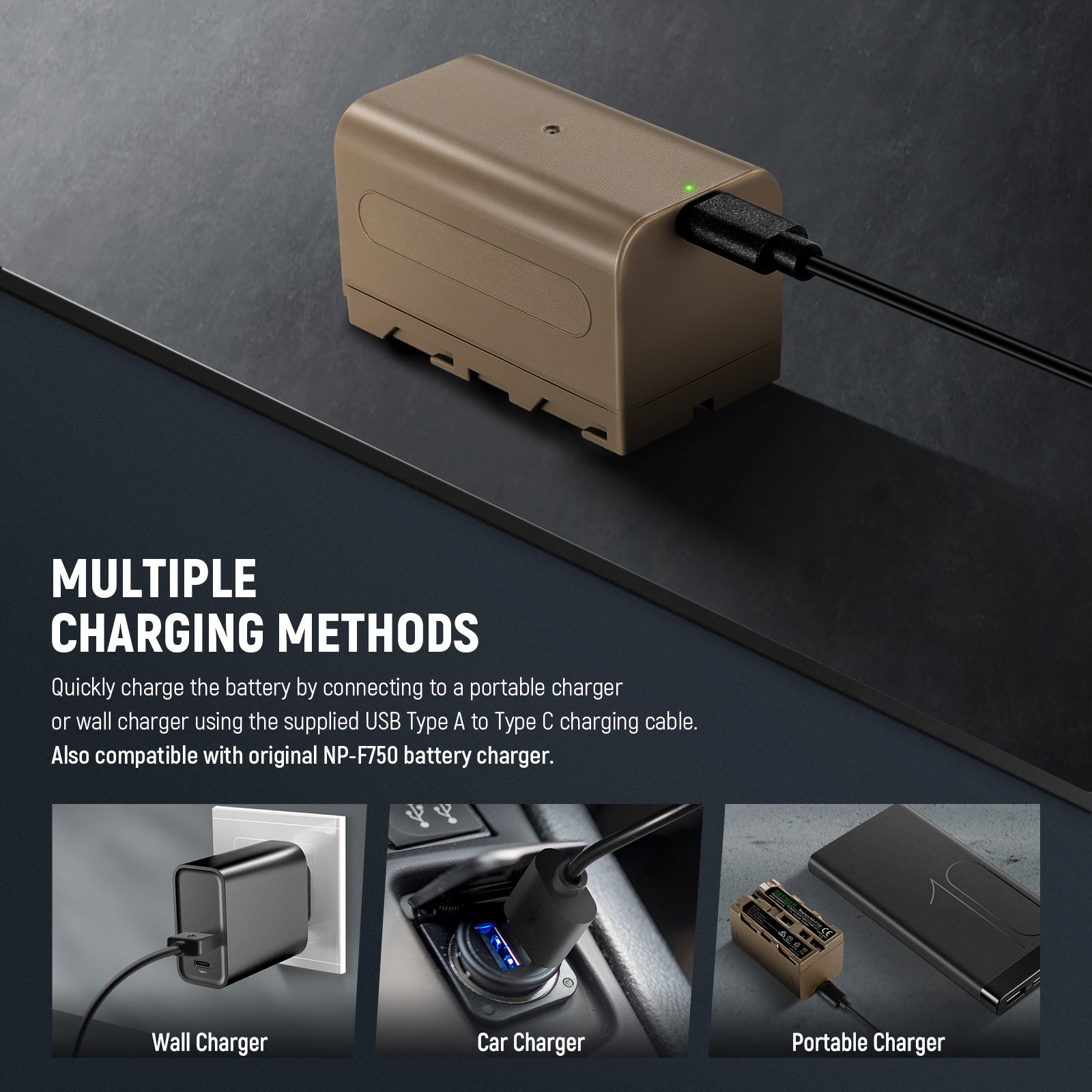 NEEWER NP-F750 7000mAh Replacement Battery for Sony Cameras - High Capacity Power Solution for Photography & Videography