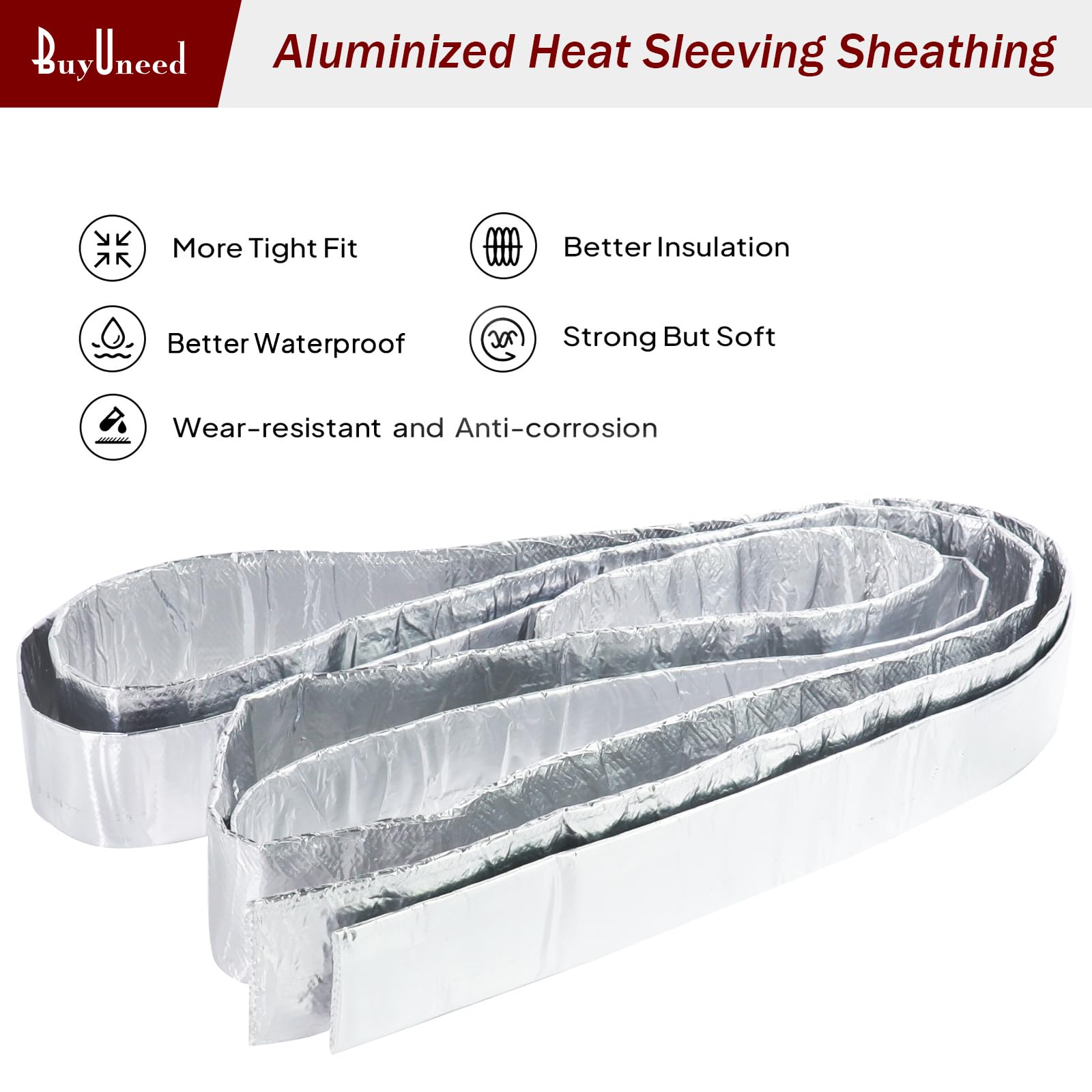 High-Temperature Aluminized Heat Sleeving Roll - 3/4