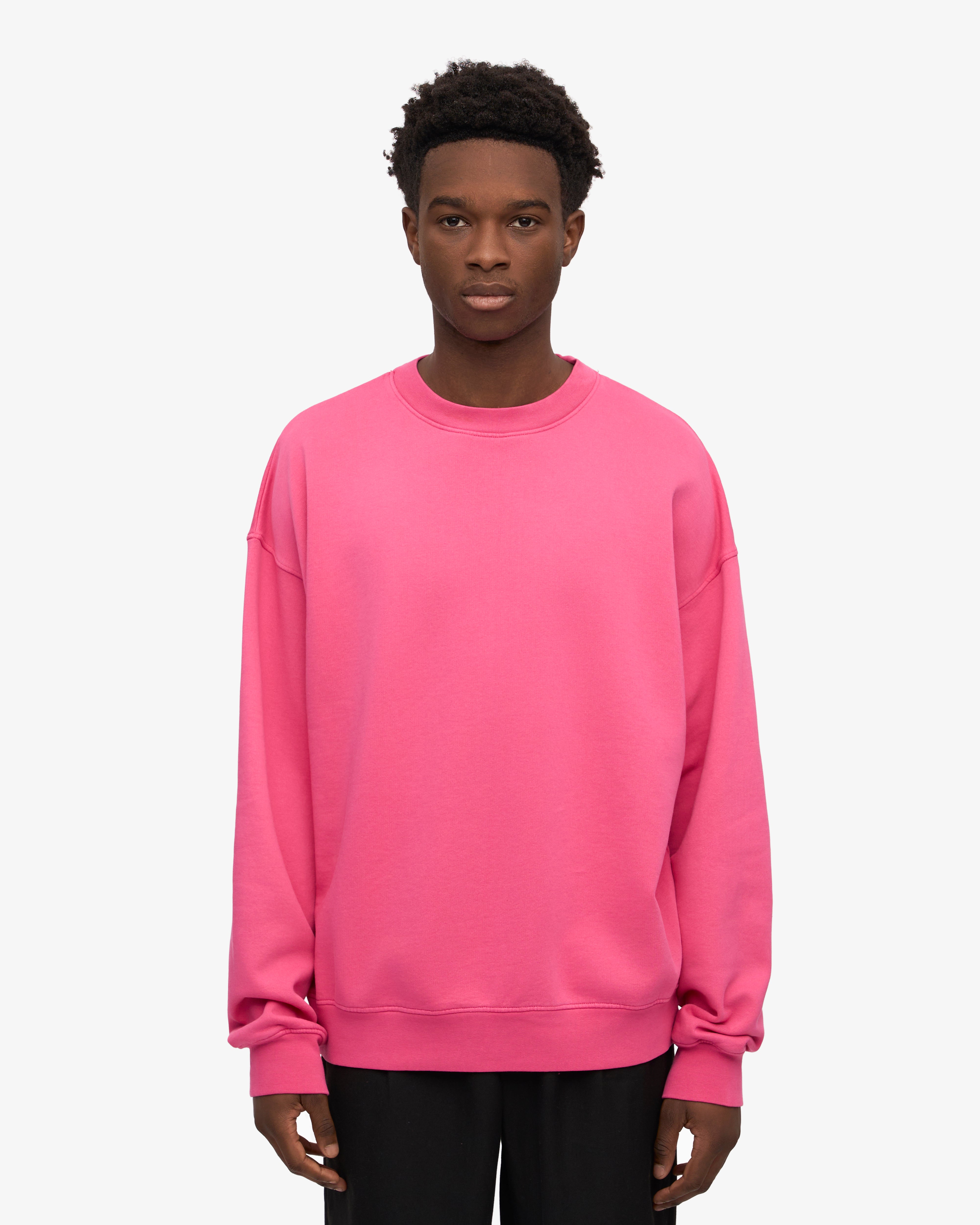 Organic Oversized Crewneck Sweatshirt - Bubblegum Pink | Soft & Comfortable Women's Loungewear for Casual Wear & Relaxing at Home