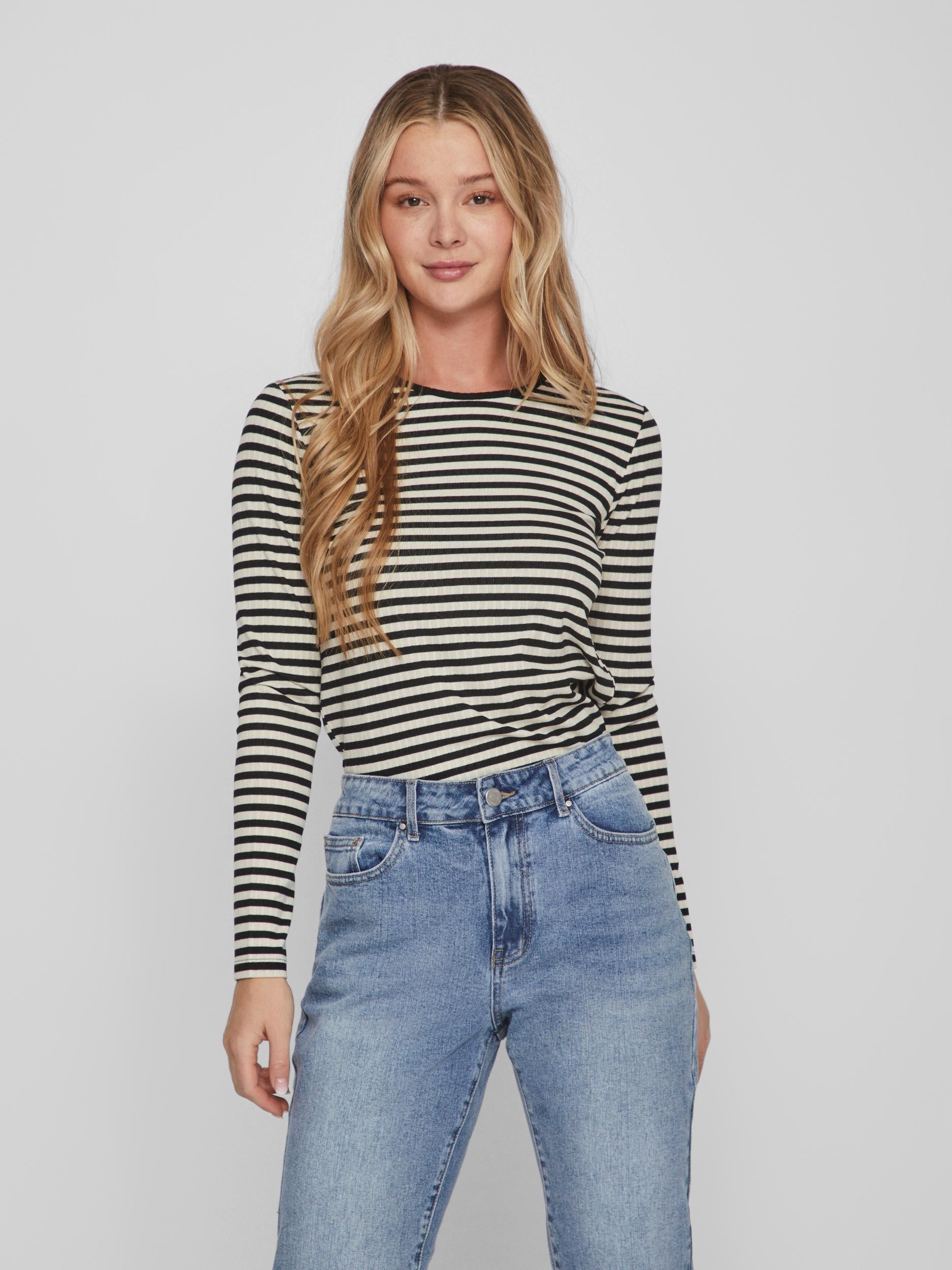 Aspen Top (Black/Cream) - Stylish Women's Casual Blouse for Everyday Wear, Office & Outings