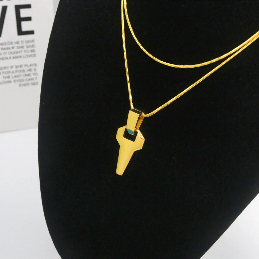 Cyberpunk Style LED Light Up Pendant Necklace for Men & Women - Futuristic Gothic Steampunk Jewelry Gift for Cosplay, Rave, and Nightlife