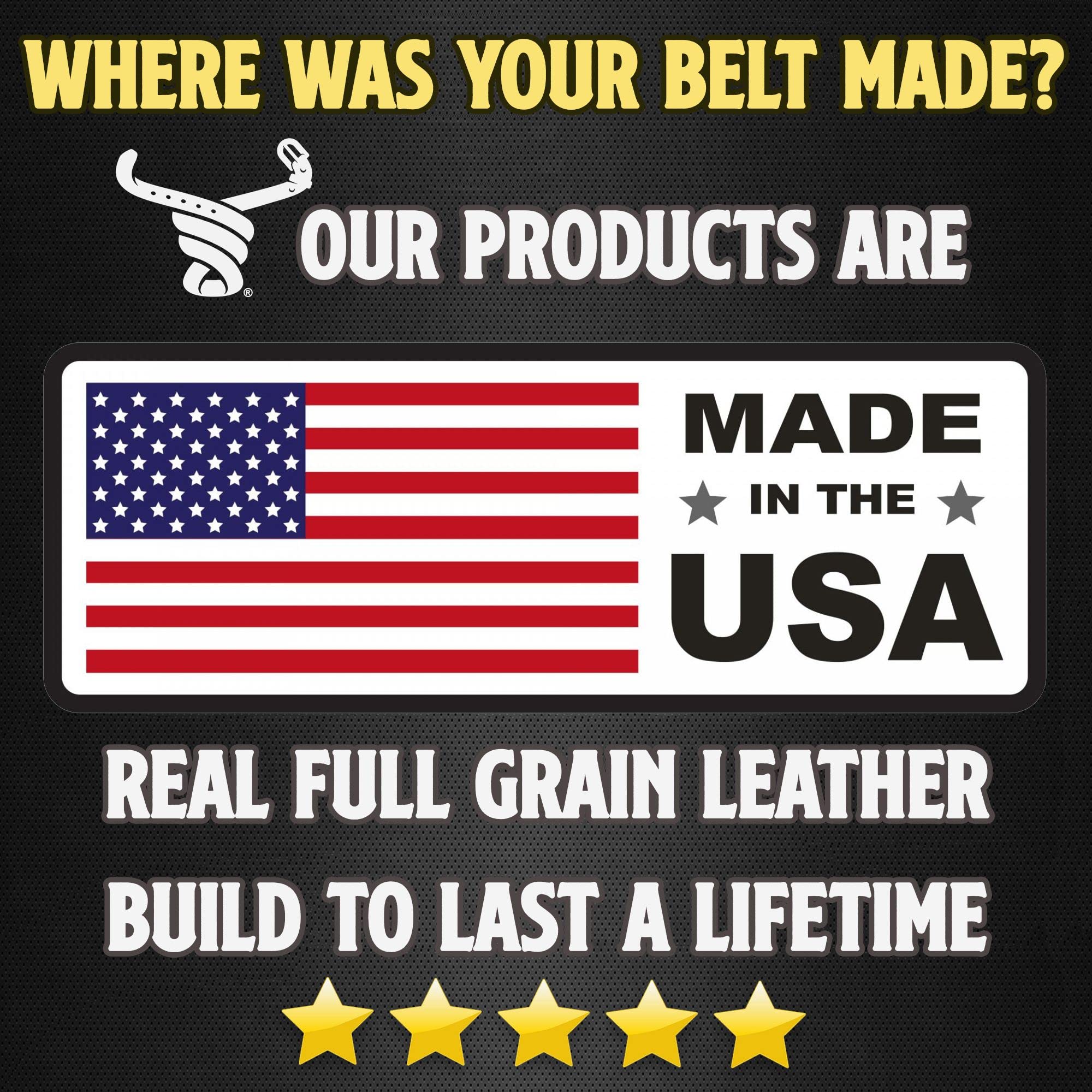 Premium Bullhide Leather Belt for Men - 1.50