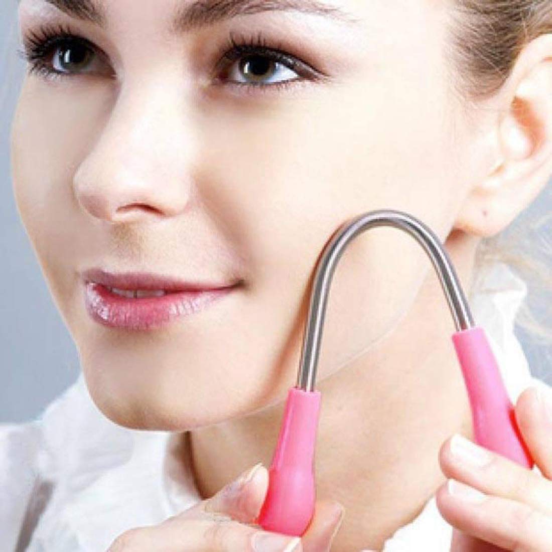 Topinon 2-Piece Facial Hair Removal Spring Tool - Eyebrow Epilator & Threading Kit for Women | Chin, Cheek, Mustache & Upper Lip Hair Remover | Perfect for Home Use & Travel Beauty Care