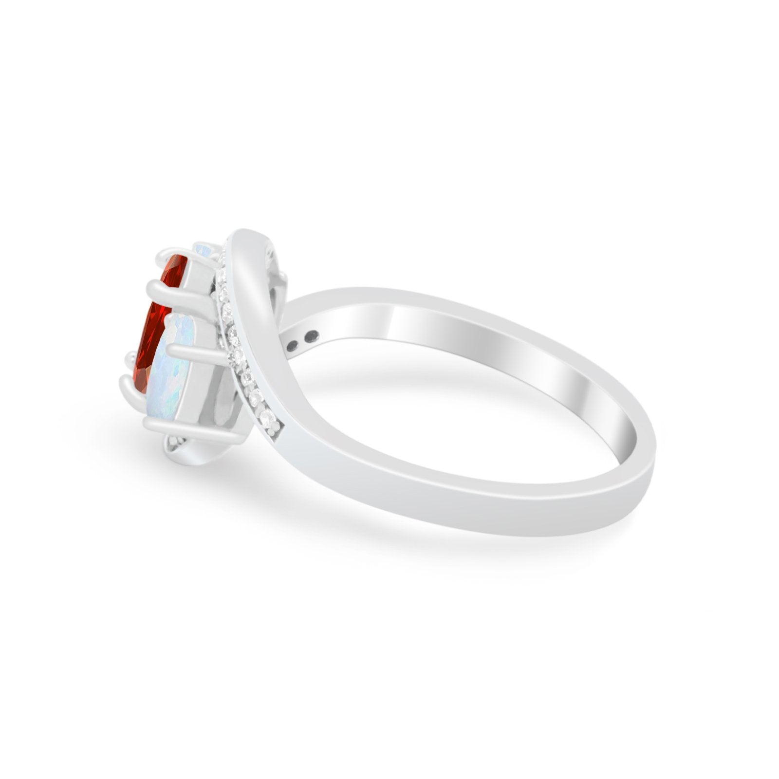 3 Stone Swirl Wedding Ring - Round Simulated Cubic Zirconia in 925 Sterling Silver - Perfect for Engagement, Anniversary & Bridal Jewelry Gifts