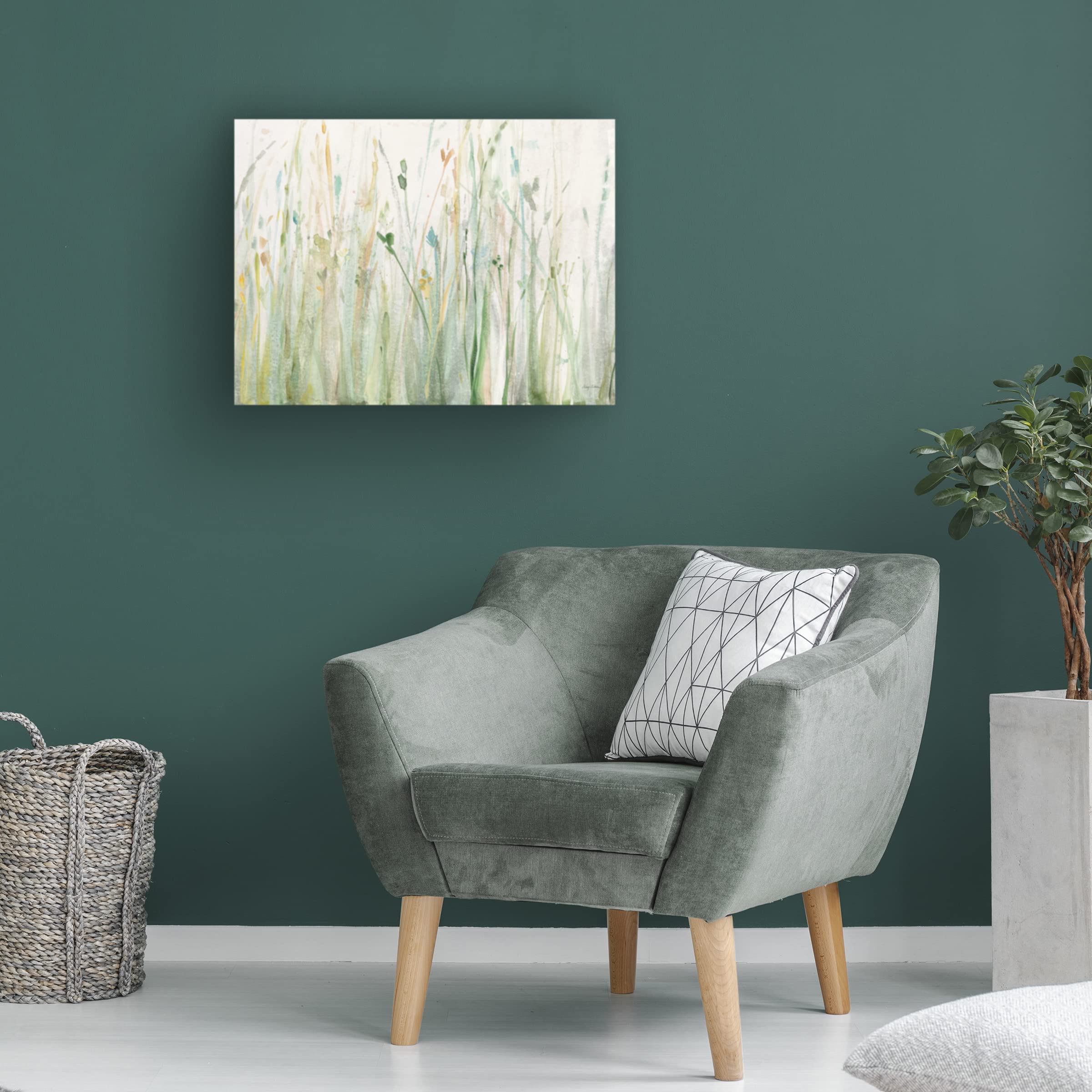 Trademark Fine Art 'Spring Grasses II Crop' Canvas Wall Art by Avery Tillmon - Nature Landscape Painting for Living Room, Bedroom & Office Decor