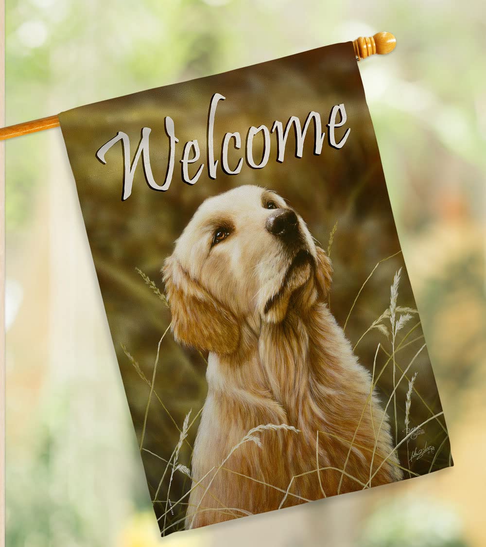 Yellow Lab Nature Pets House Flag Set 28
