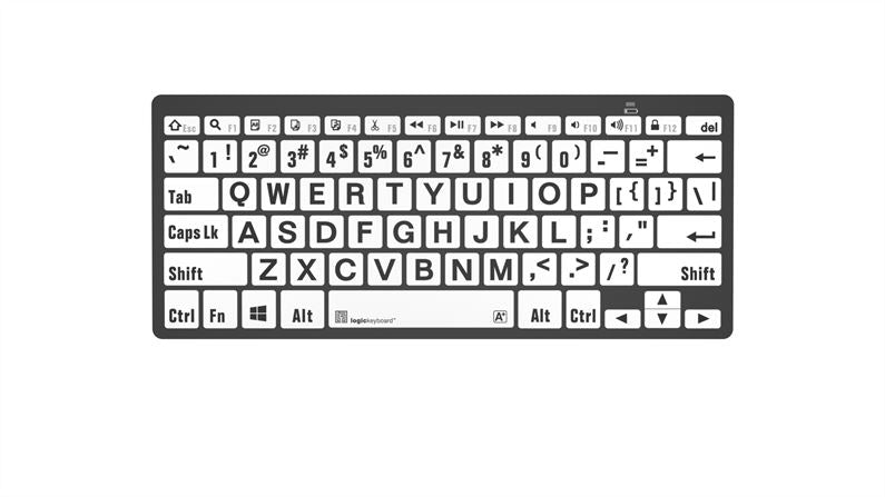 Wireless Bluetooth Mini Keyboard with Large Print Letters - Perfect for PC, Laptop, Tablet & Smart TV (Ideal for Low Vision Users & Elderly)