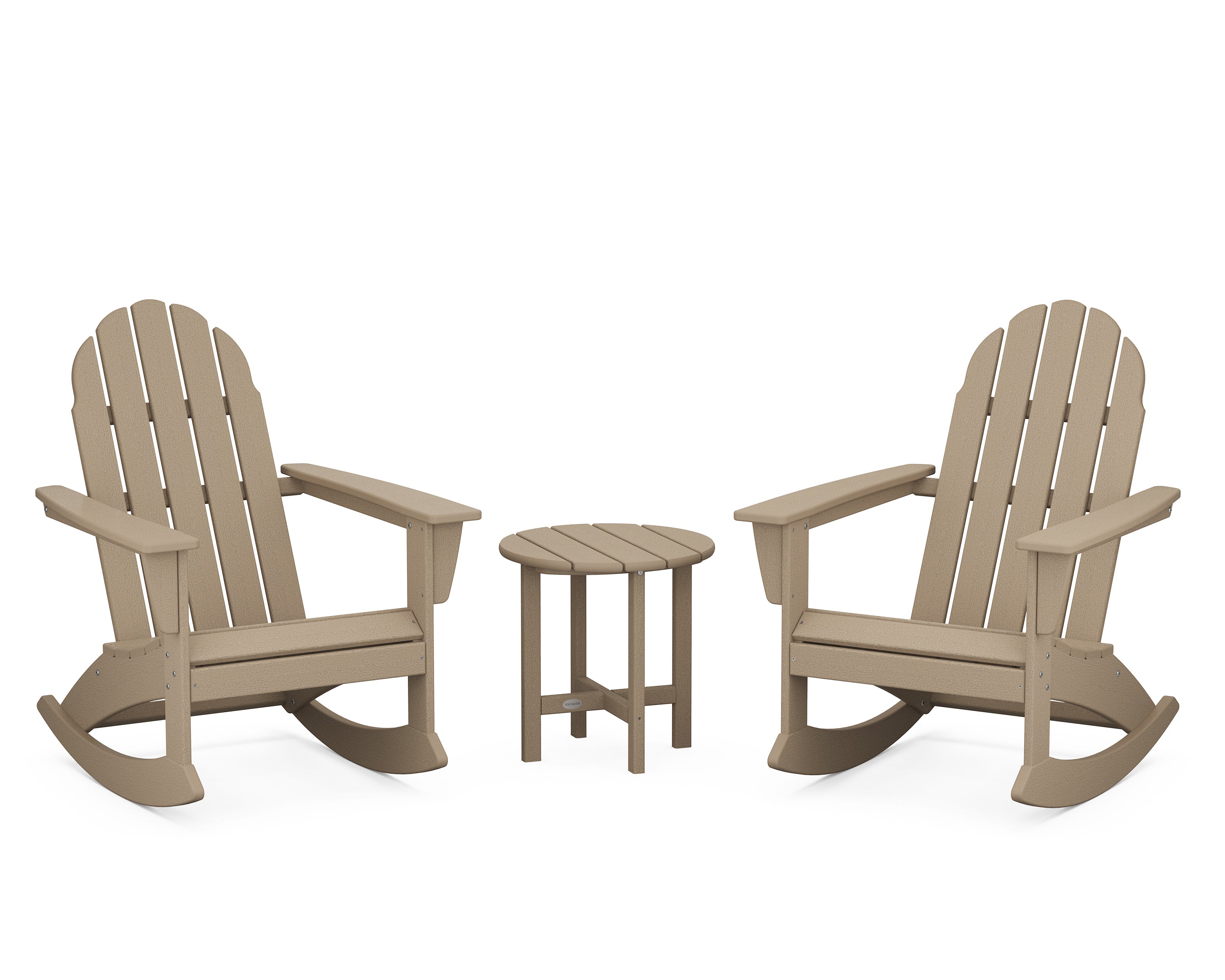 POLYWOOD Vineyard 3-Piece Adirondack Rocking Chair Set - Durable Outdoor Furniture for Patio, Garden & Backyard Relaxation
