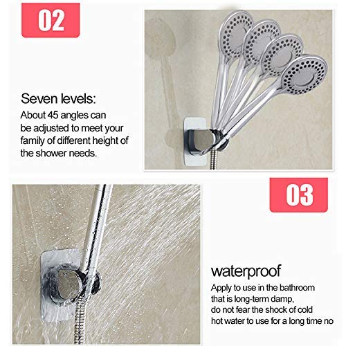 JIALTO Stainless Steel Shower Head Holder - Adjustable Angle Wall Mount Bracket for Handheld Shower Wand | Bathroom Accessories for Easy Showering & Cleaning (Perfect for Elderly & Pet Bathing)