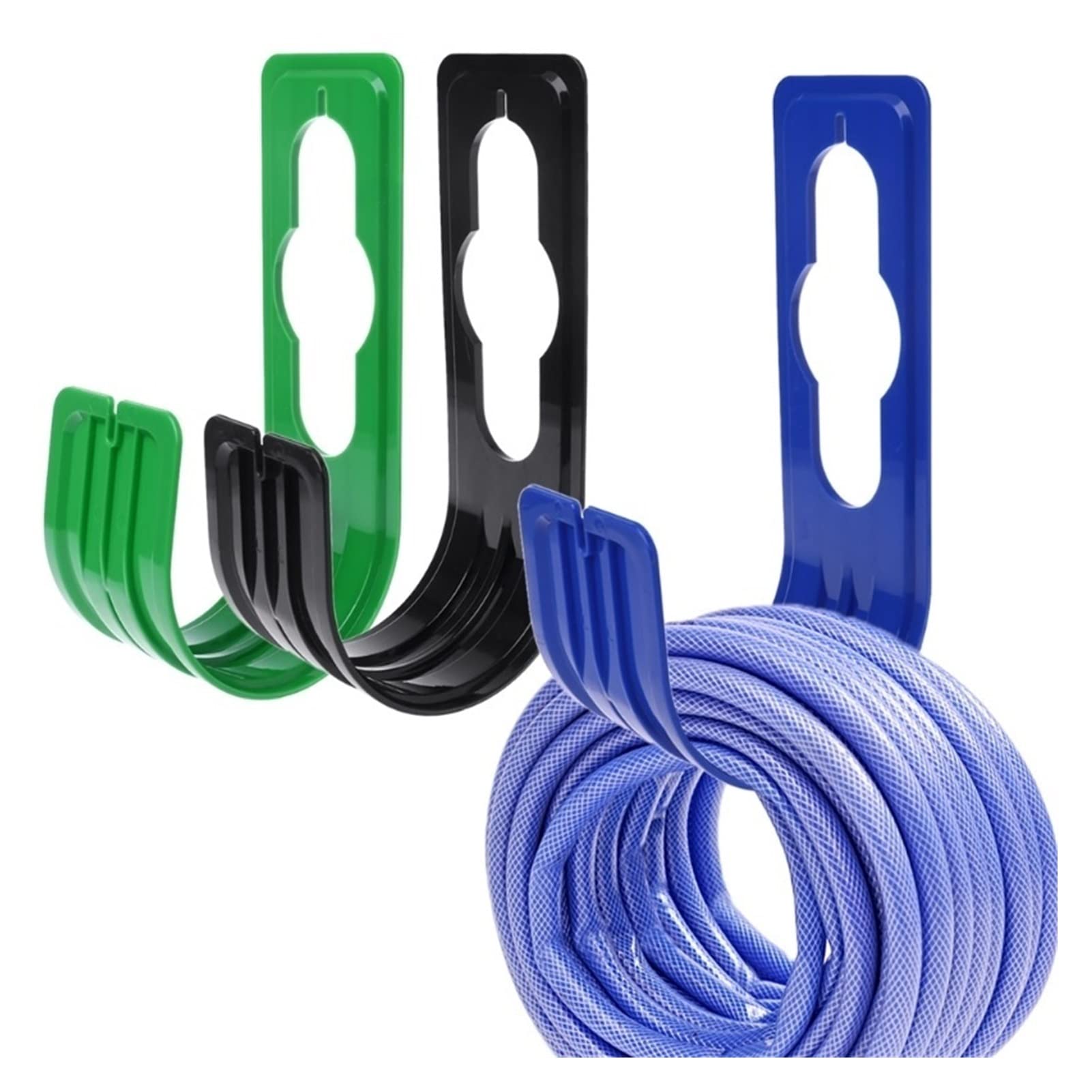 Portable Garden Hose Holder - 1pc Plastic Water Hose Hanger Hook Rack for Yard & Outdoor Storage (Black) - Perfect for Organizing Garden Tools, Watering Cans & Outdoor Equipment