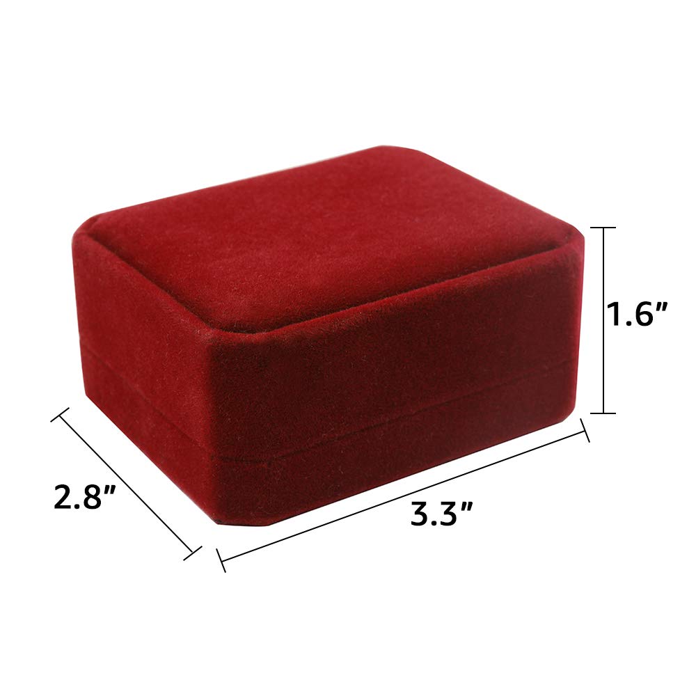 LamQee Velvet Jewelry Box - Elegant Necklace Pendant Storage & Display Case for Wedding, Proposal, Engagement, Birthday, Anniversary, Valentine's Day & Christmas Gifts (Red) - Perfect for Jewelry Organization & Romantic Gift Giving