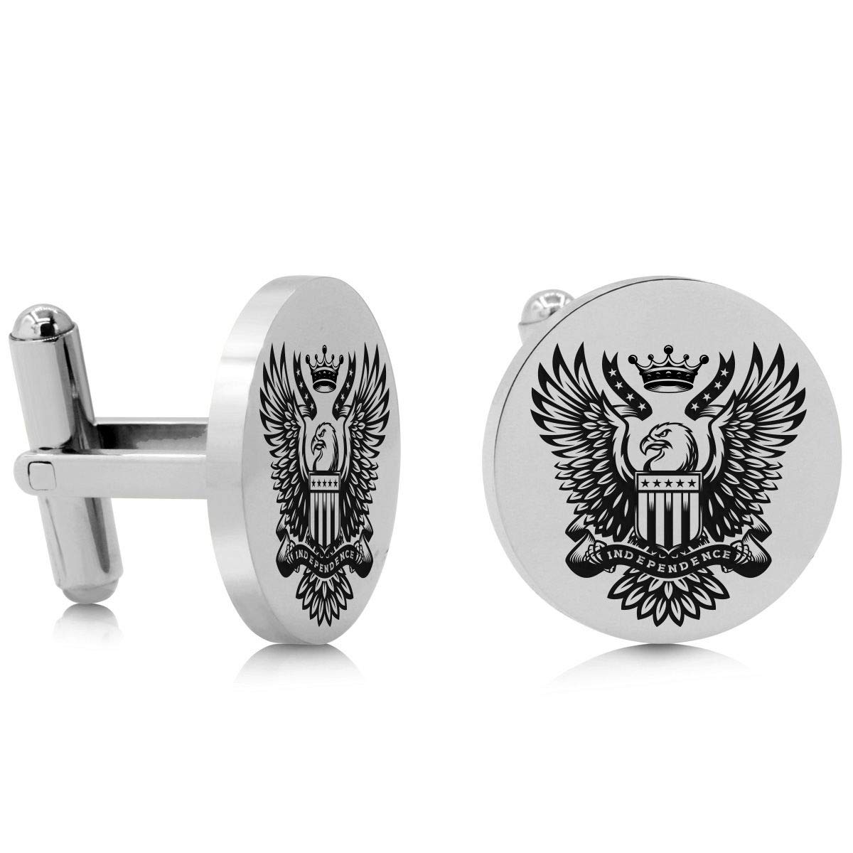 Custom Engraved Stainless Steel Cufflinks for Men - Personalized Wedding & Formal Event Cufflinks - Perfect for Grooms, Business Gifts & Special Occasions