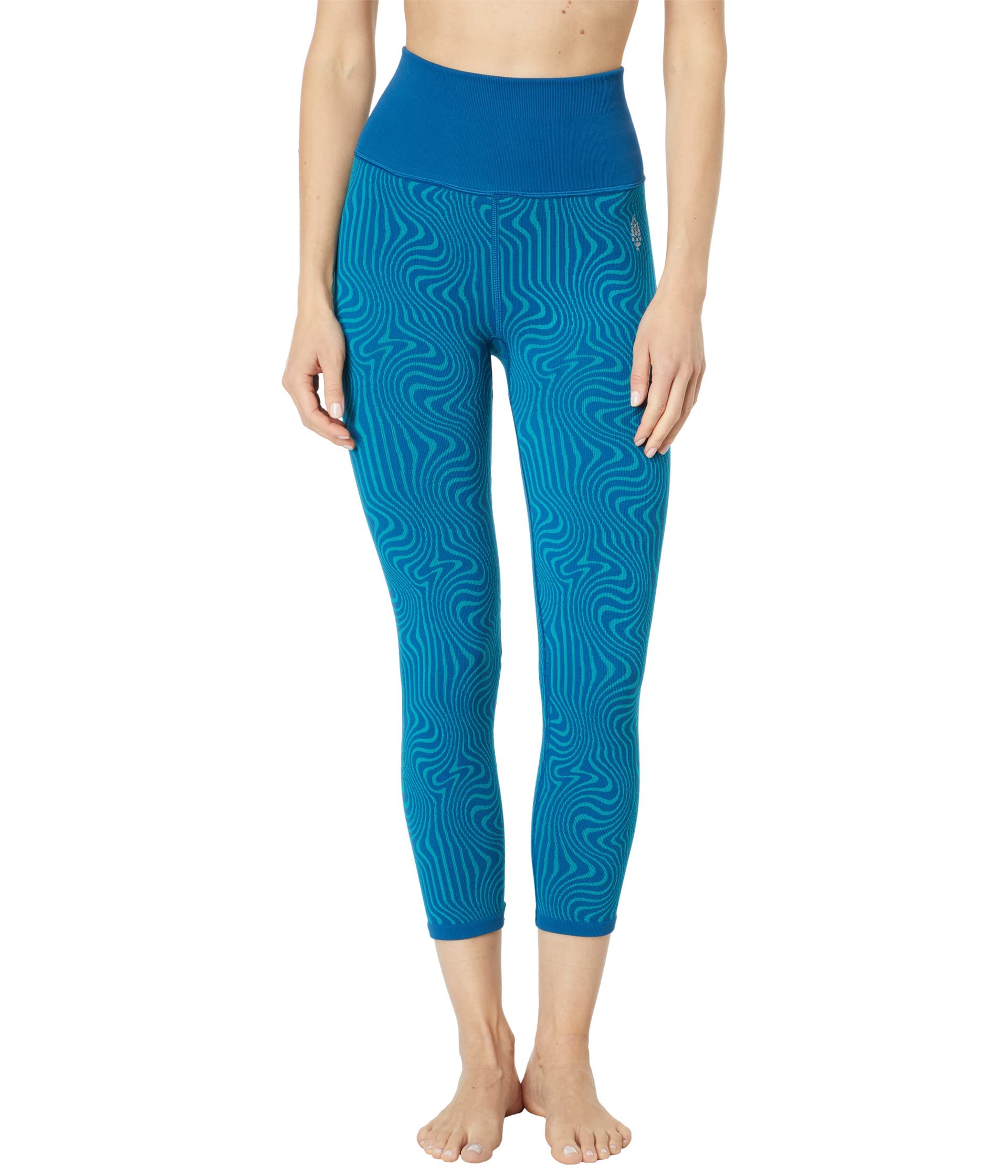 Free People Free Throw Jacquard Leggings - High Waisted Yoga Pants for Women, Soft Stretchy Workout Leggings with Floral Print | Perfect for Yoga, Gym, Running & Lounge Wear