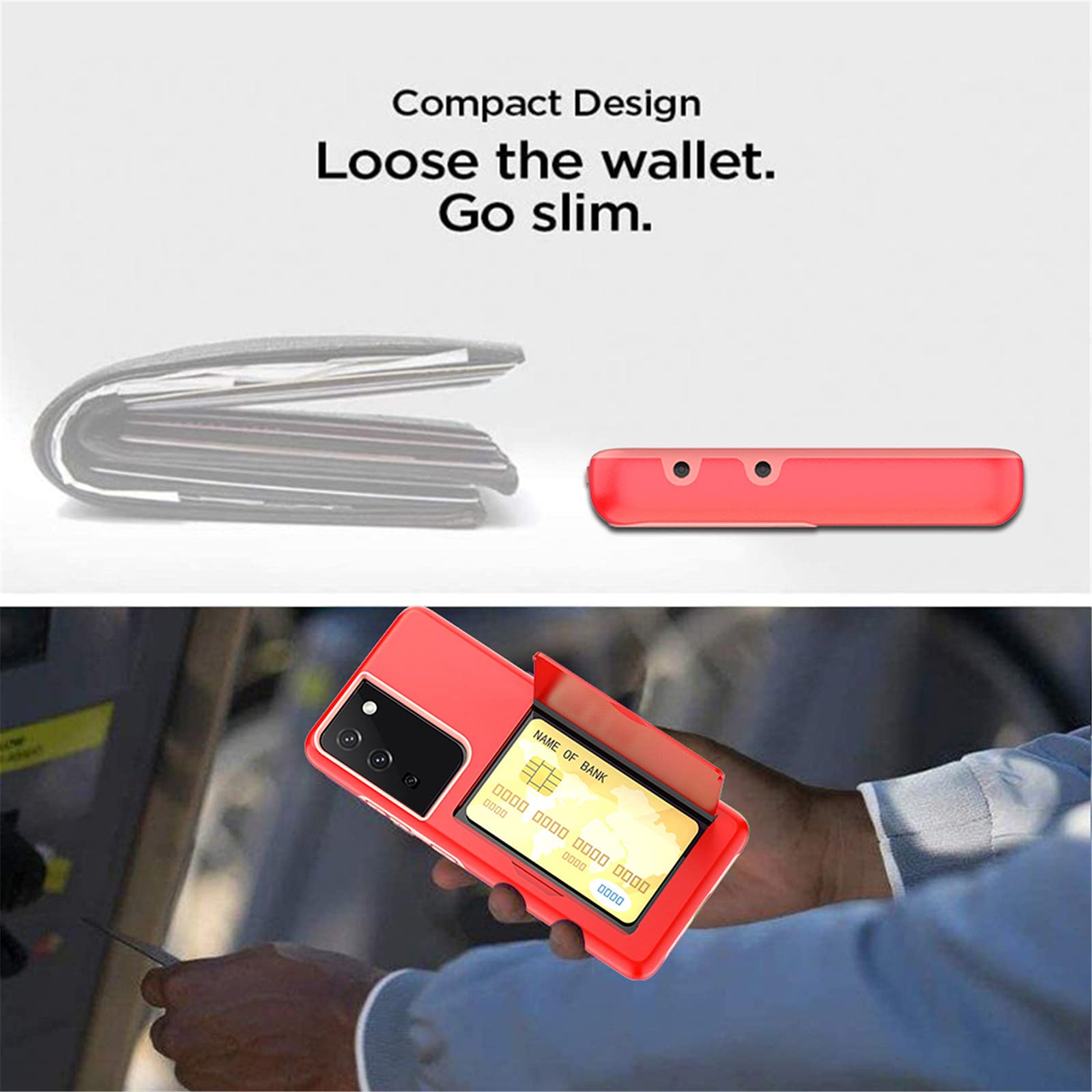 **Asuwish Samsung Galaxy S21 5G Case with Tempered Glass Screen Protector & Credit Card Holder – 6.2 Inch Shockproof Phone Cover with Kickstand for Galaxy S21 5G/4G (Red) – Perfect for Work, Travel, and Everyday Protection**