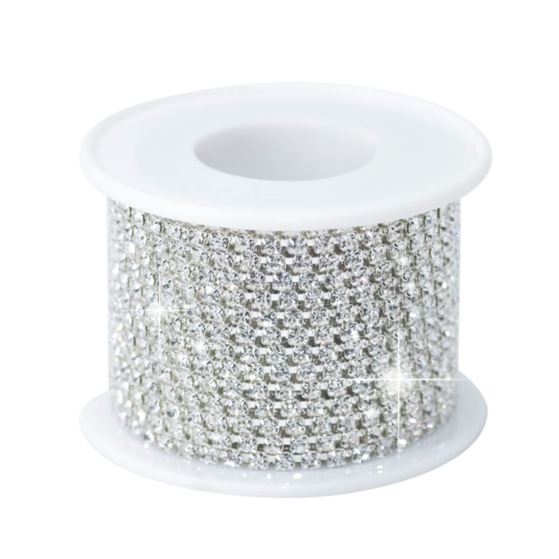 5 Yards 3MM Crystal Rhinestone Chain Trim - SS12 Silver Diamond Claw Trim for DIY Crafts, Sewing, Jewelry Making, Wedding Decorations & Costume Accessories | Perfect for Dress Embellishment, Handbag Decor and Home Decoration Projects