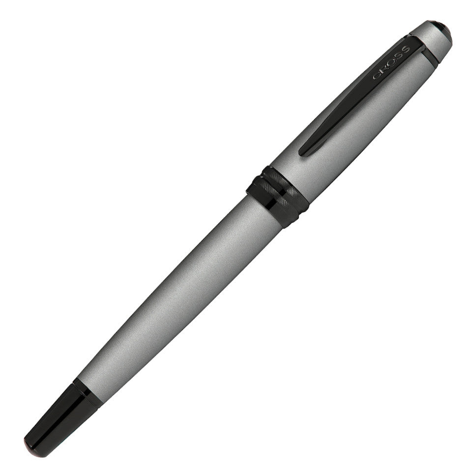 Cross Bailey Fountain Pen - Premium Grey Lacquer with Black Trim, Smooth Writing for Professionals & Students - Perfect for Office, School & Gift Giving